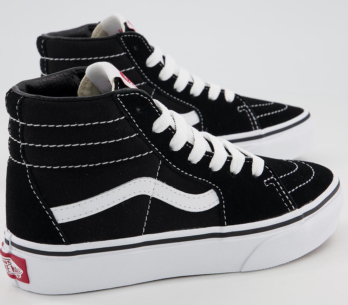 Vans Sk8 Hi Kids Trainers Vans Sk8 Hi Kids Trainers Black White