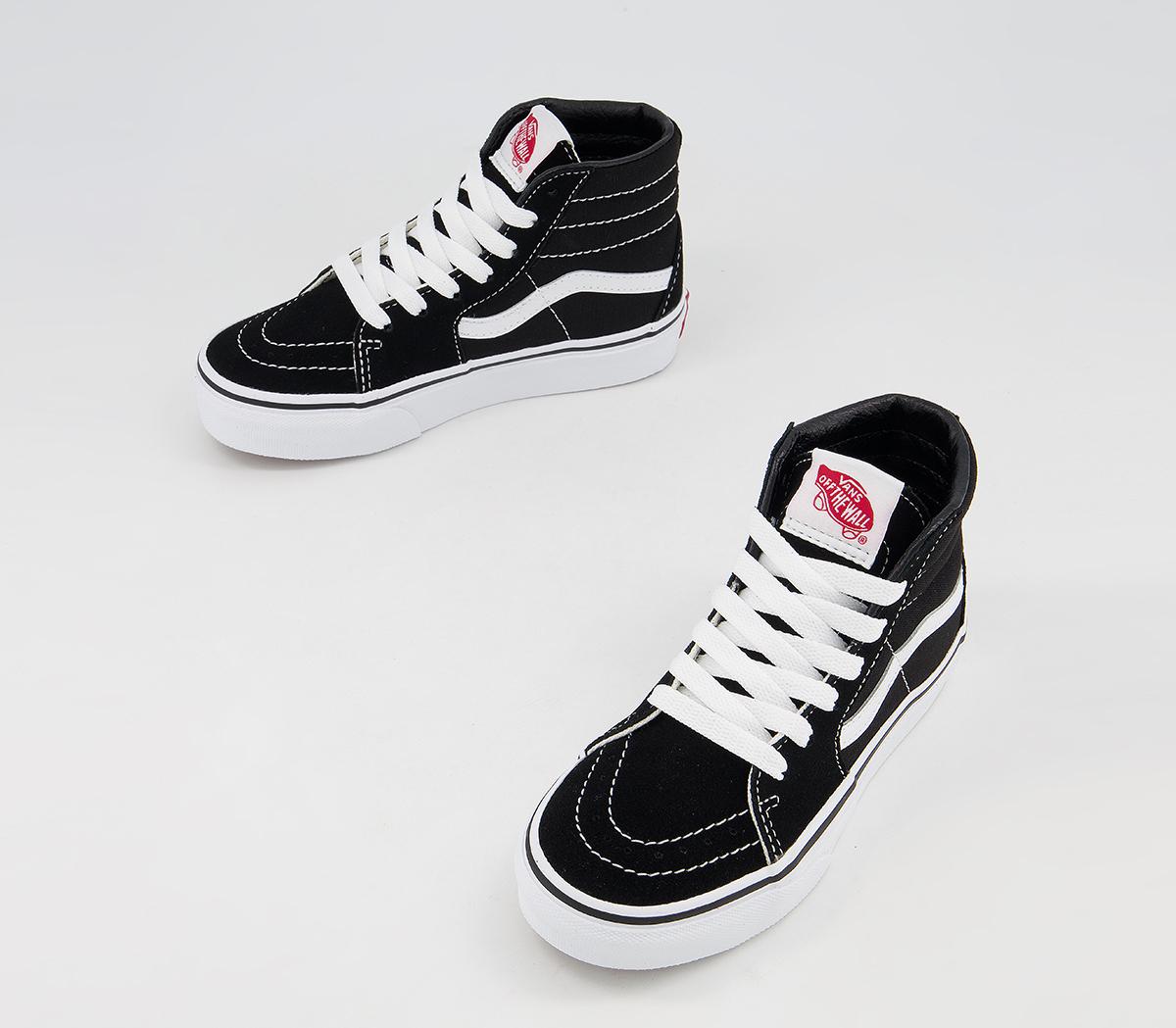 Vans Sk8 Hi Kids Trainers Vans Sk8 Hi Kids Trainers Black White