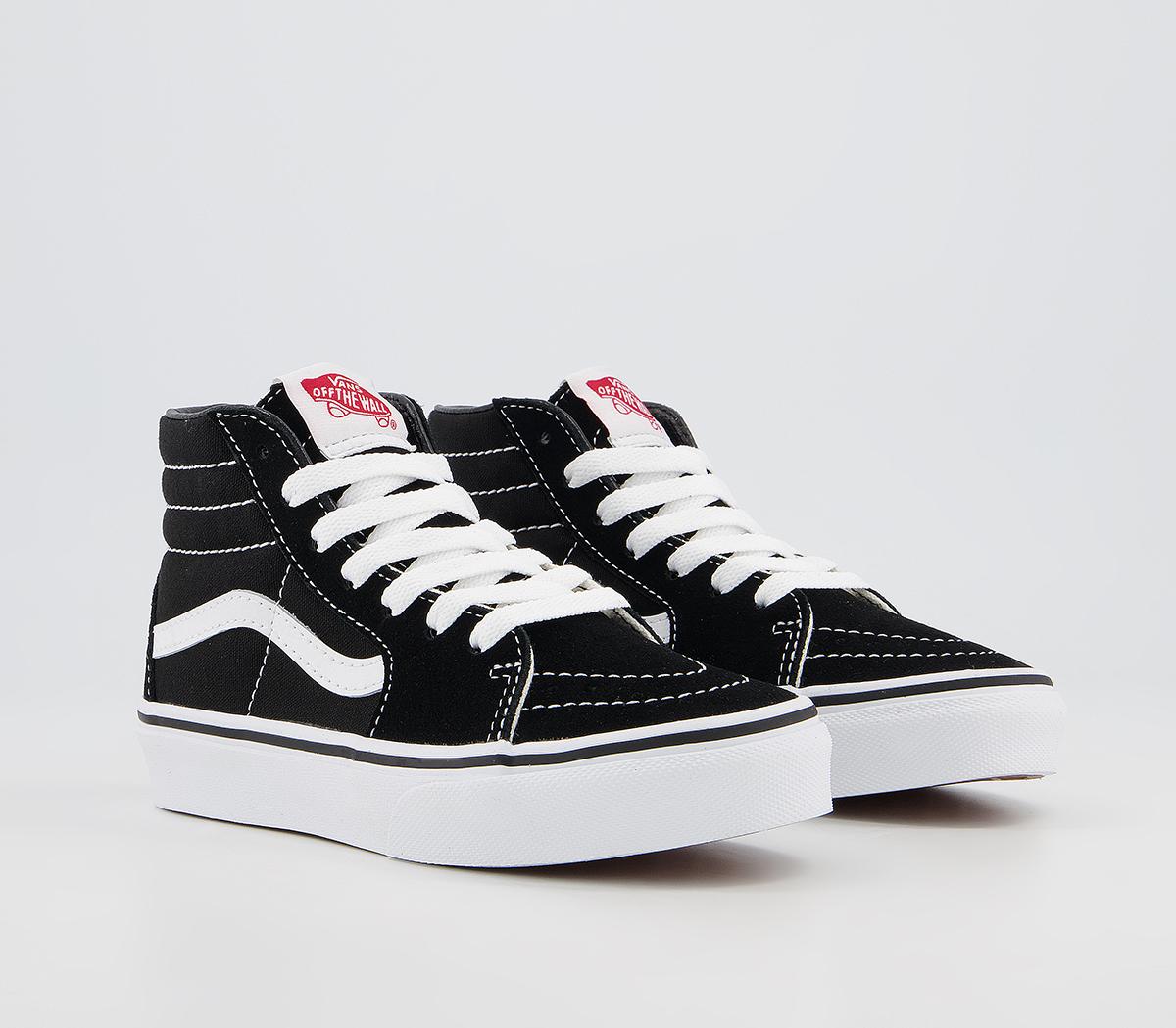 Vans Sk8 Hi Kids Trainers Vans Sk8 Hi Kids Trainers Black White
