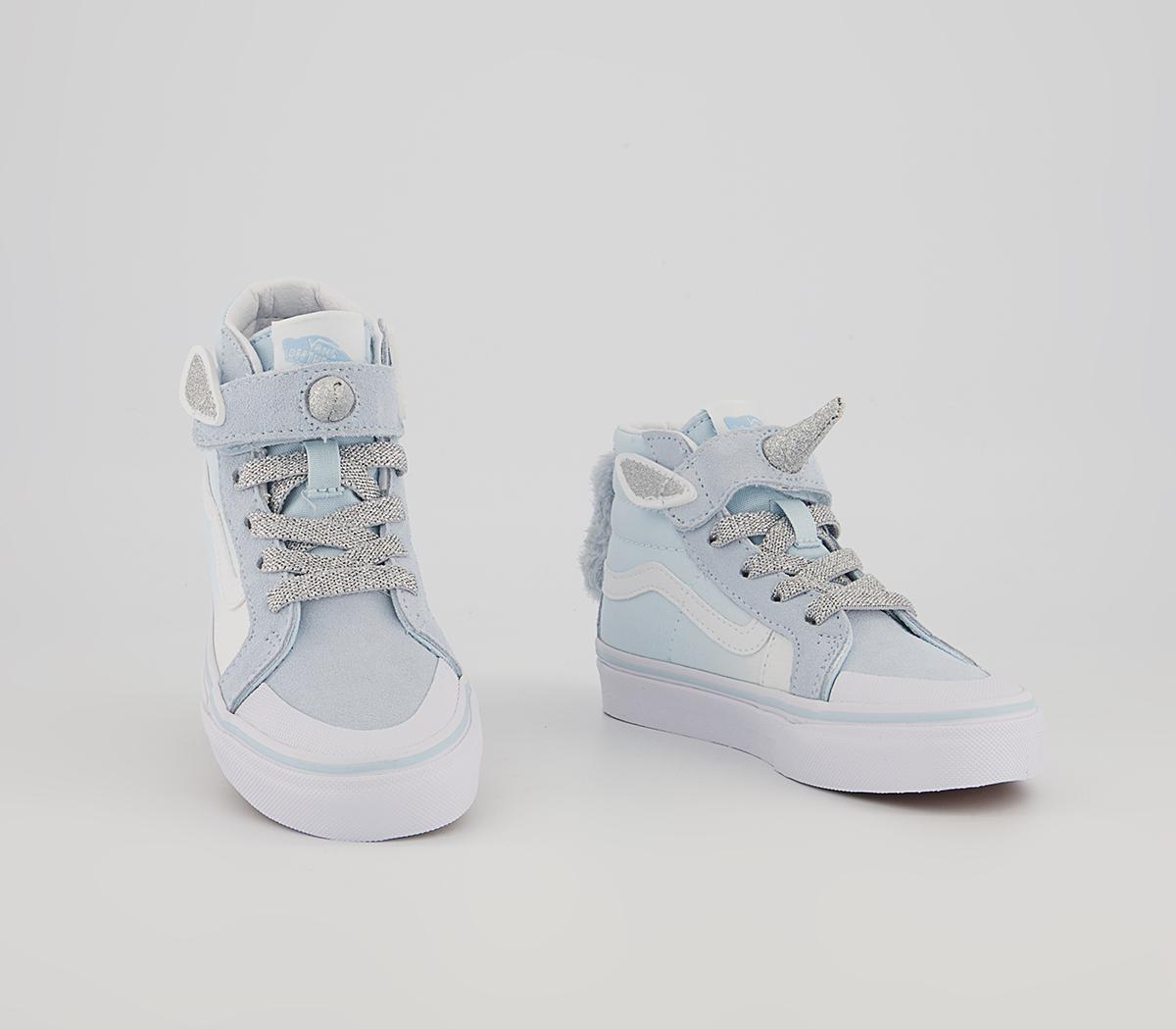Vans Sk8 Hi Kids Trainers Vans Sk8 Hi Kids Trainers Delicate Blue Unicorn
