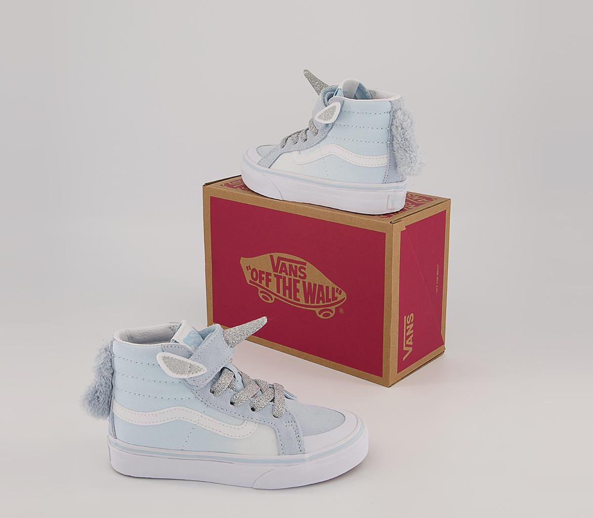 Vans Sk8 Hi Kids Trainers Vans Sk8 Hi Kids Trainers Delicate Blue Unicorn