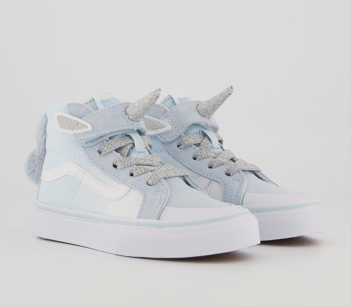 Vans Sk8 Hi Kids Trainers Vans Sk8 Hi Kids Trainers Delicate Blue Unicorn