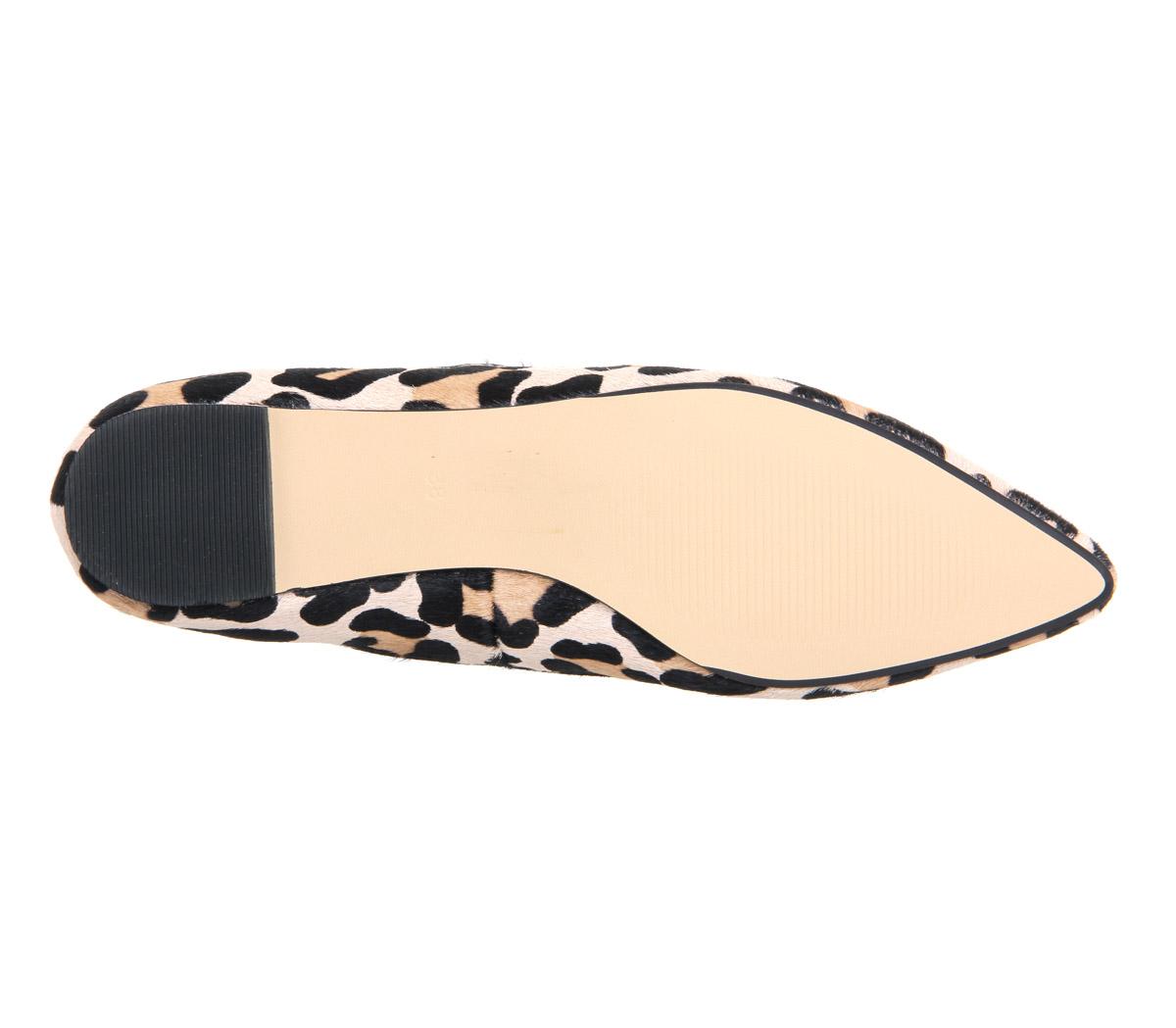 OFFICEVibrant Lace Up FlatsLeopard Cow Hair Effect