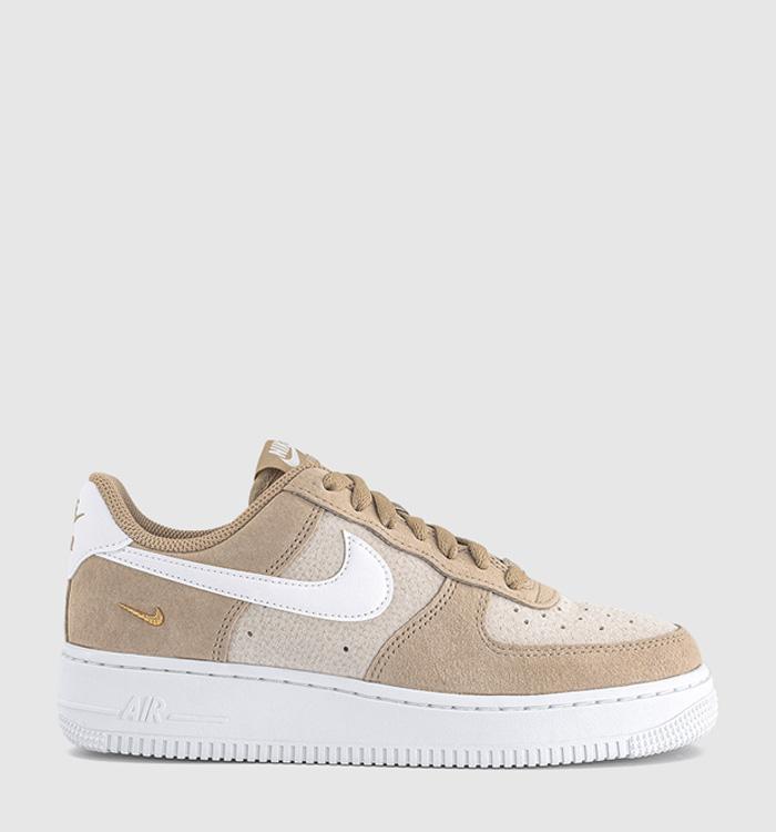 Nike Air Force 1 Lo W Trainers Linen White Sanddrift Metallic Gold