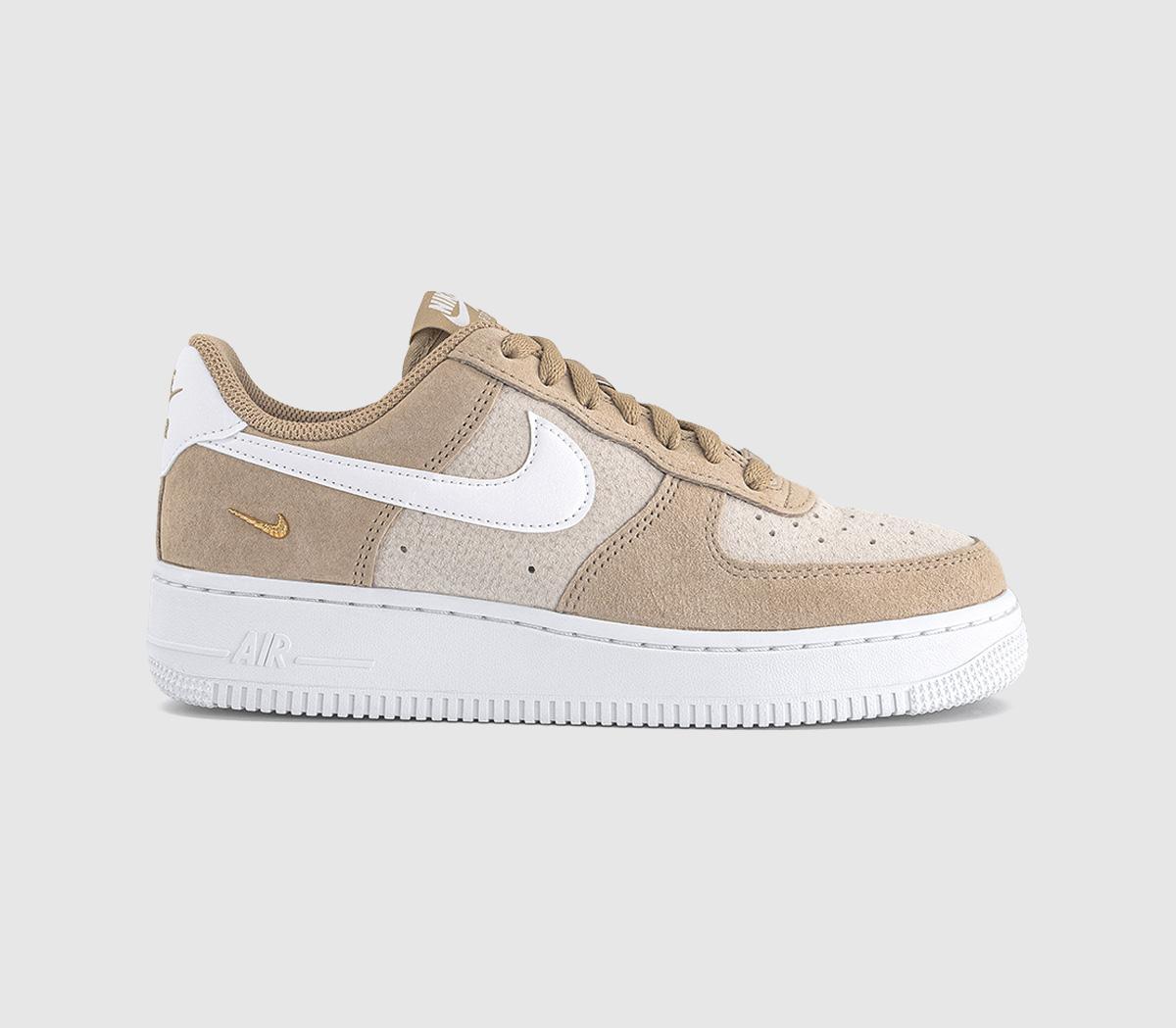 NikeAir Force 1 Lo W TrainersLinen White Sanddrift Metallic Gold