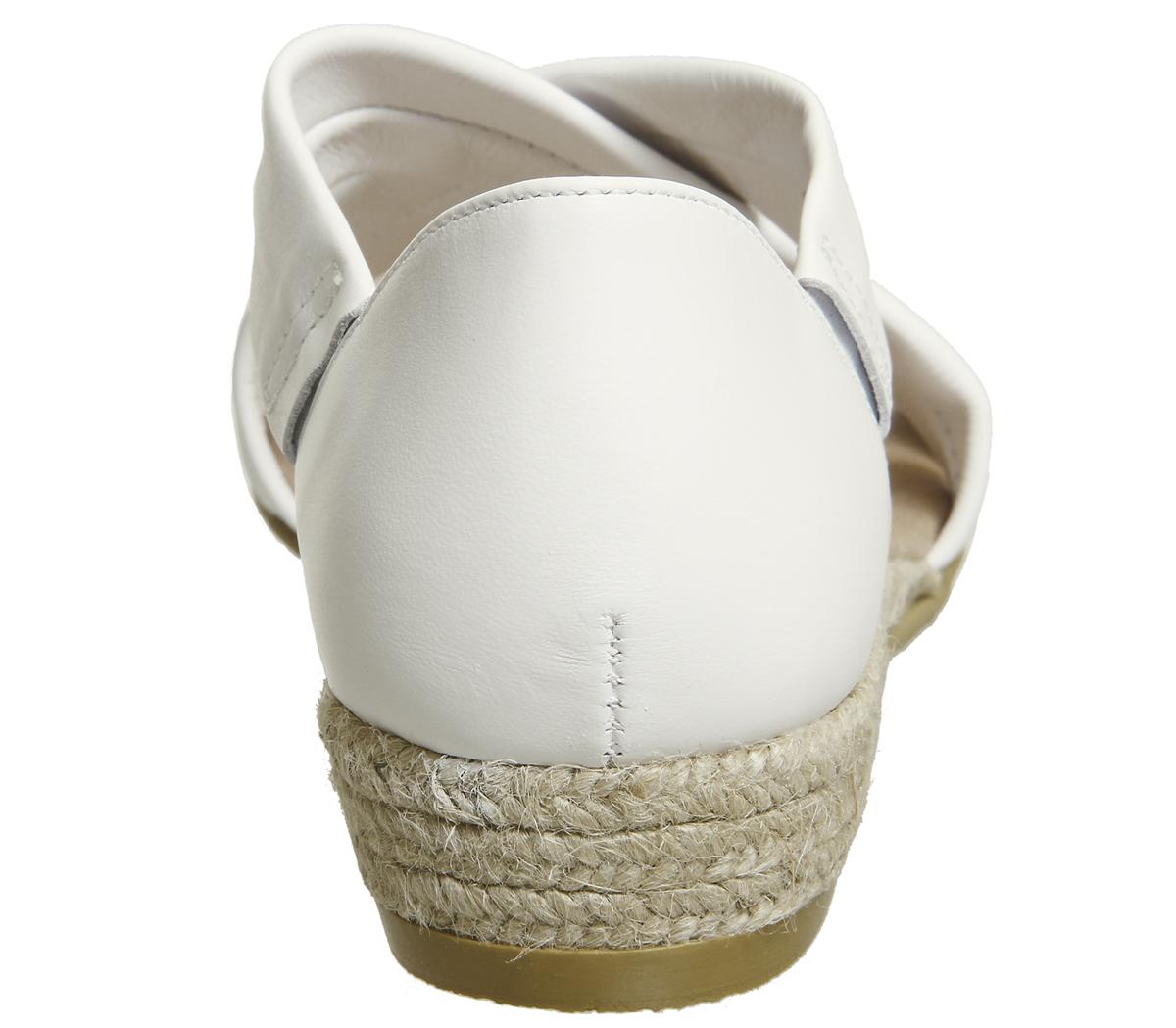 OFFICEHallie Cross Strap EspadrillesWhite Leather