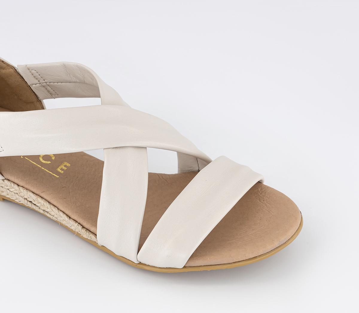 OFFICEHallie Cross Strap EspadrillesWhite Leather