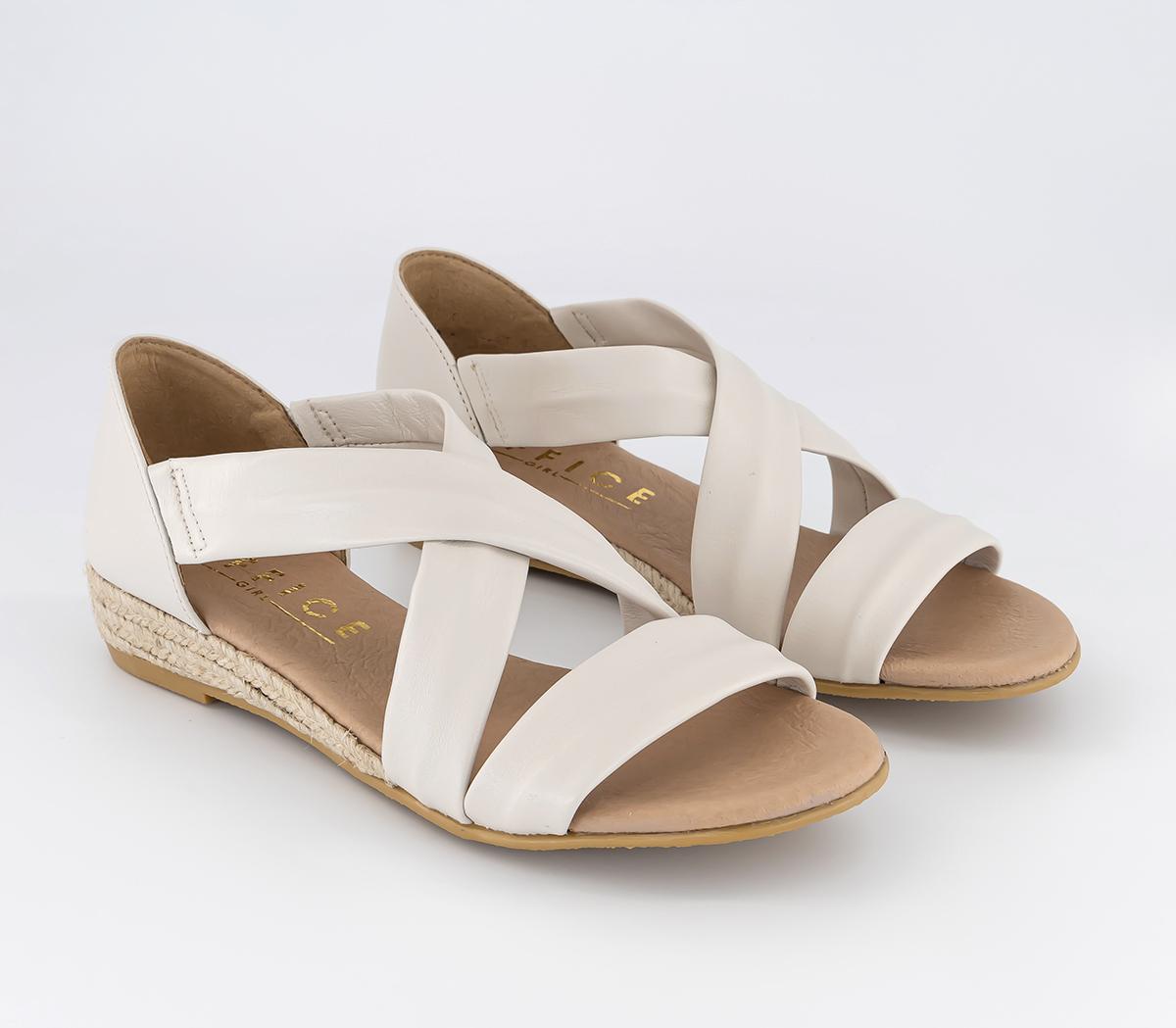 OFFICEHallie Cross Strap EspadrillesWhite Leather