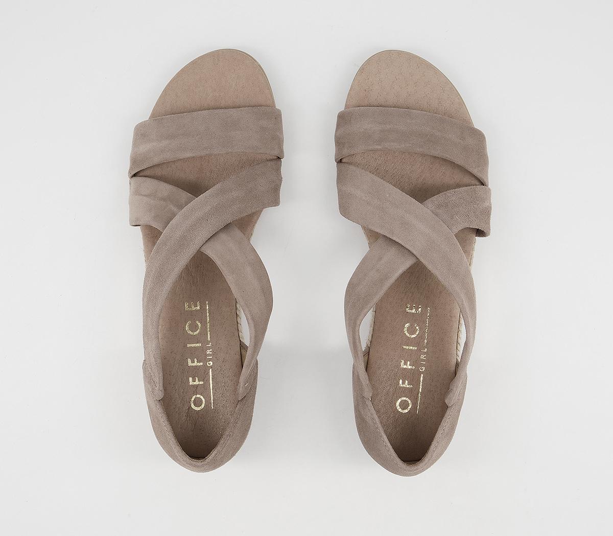 OFFICEHallie Cross Strap Espadrille Sandals OFFICEHallie Cross Strap Espadrille SandalsCamel Suede