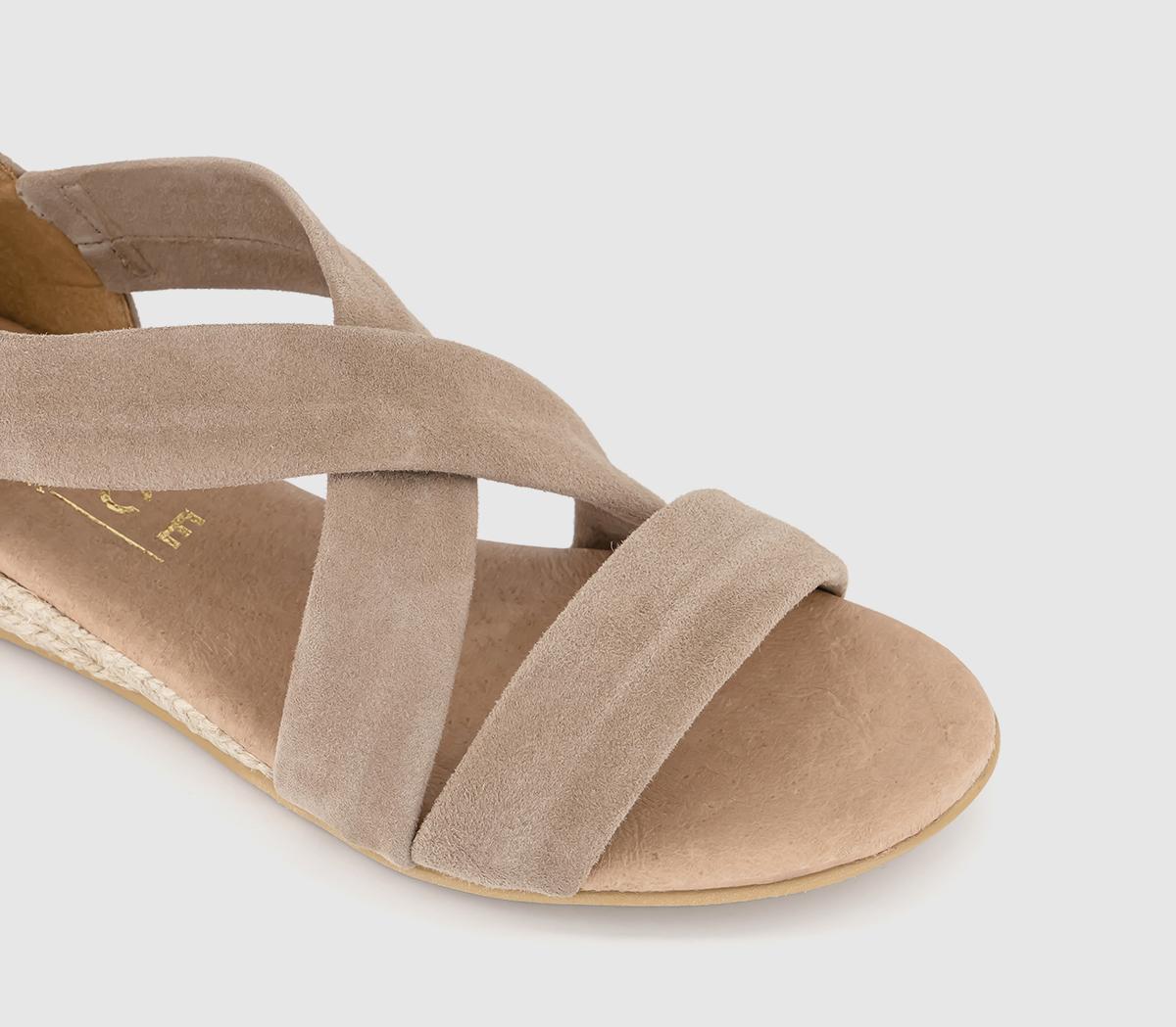 OFFICEHallie Cross Strap Espadrille Sandals OFFICEHallie Cross Strap Espadrille SandalsCamel Suede