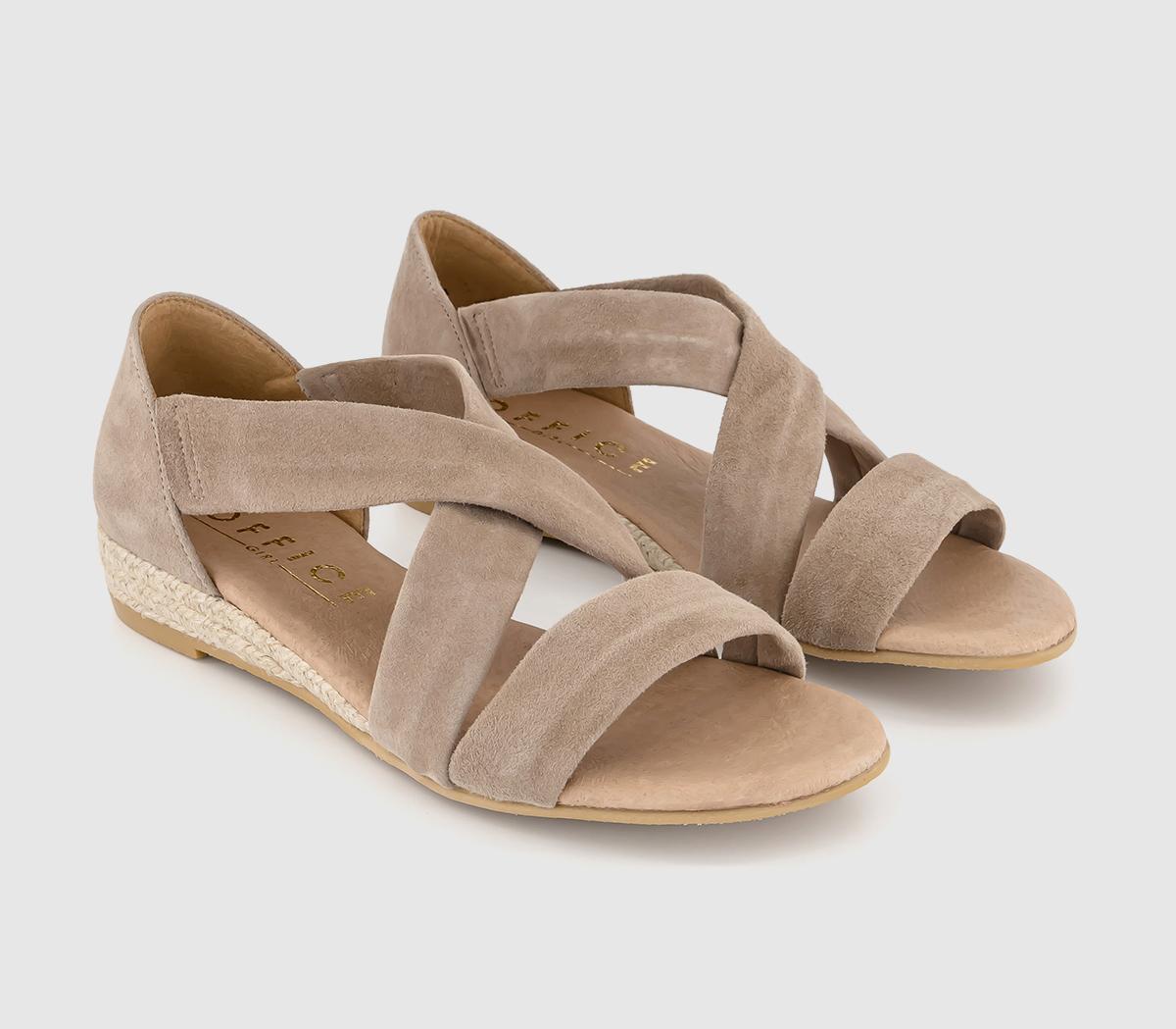 OFFICEHallie Cross Strap Espadrille SandalsCamel Suede
