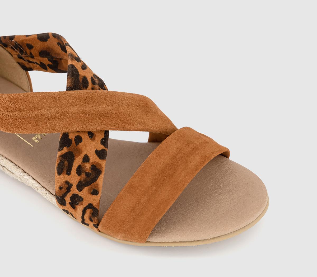 OFFICEHallie Cross Strap EspadrillesTanleopard Embossed