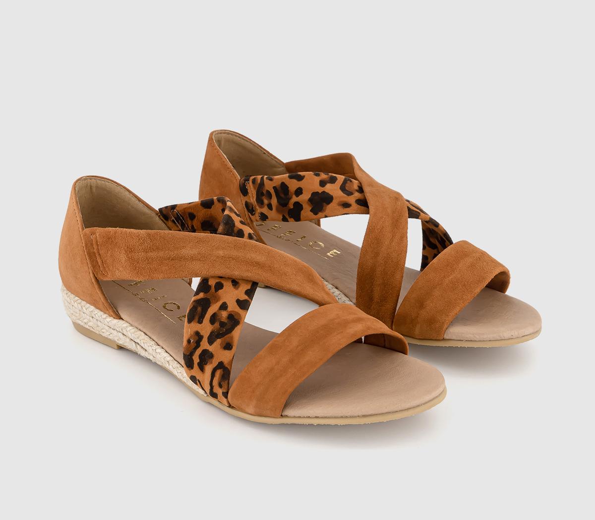 OFFICEHallie Cross Strap EspadrillesTanleopard Embossed