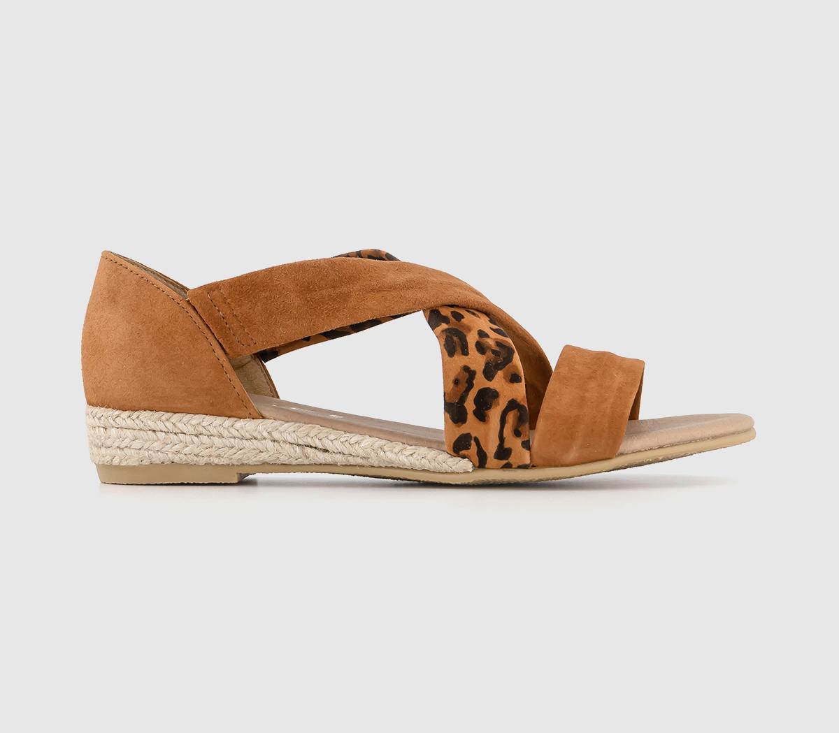 OFFICEHallie Cross Strap EspadrillesTanleopard Embossed