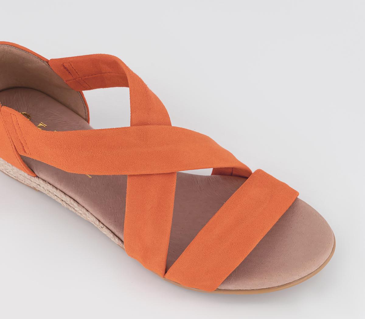 OFFICEHallie Cross Strap EspradrillesOrange Suede