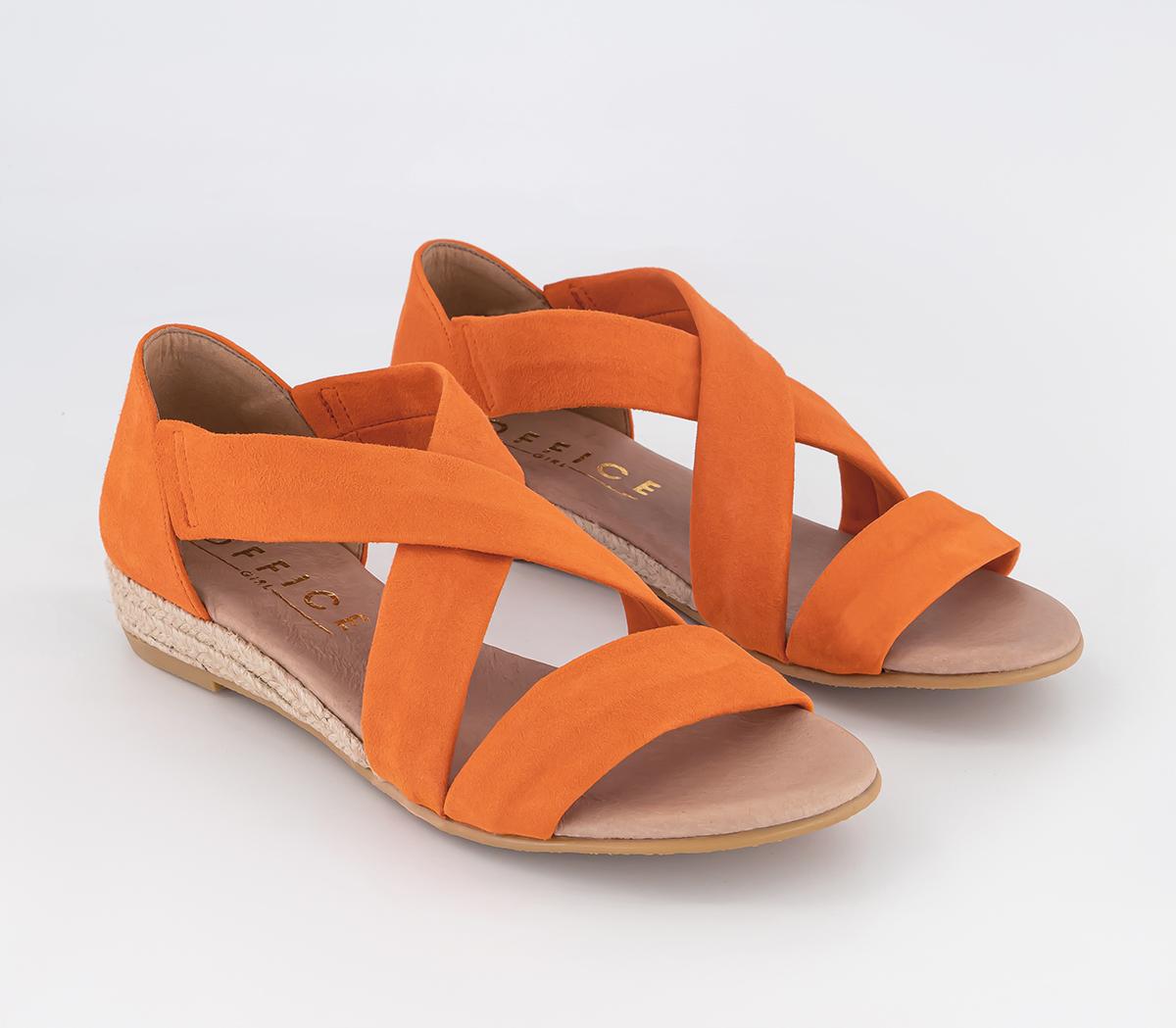 OFFICEHallie Cross Strap EspradrillesOrange Suede