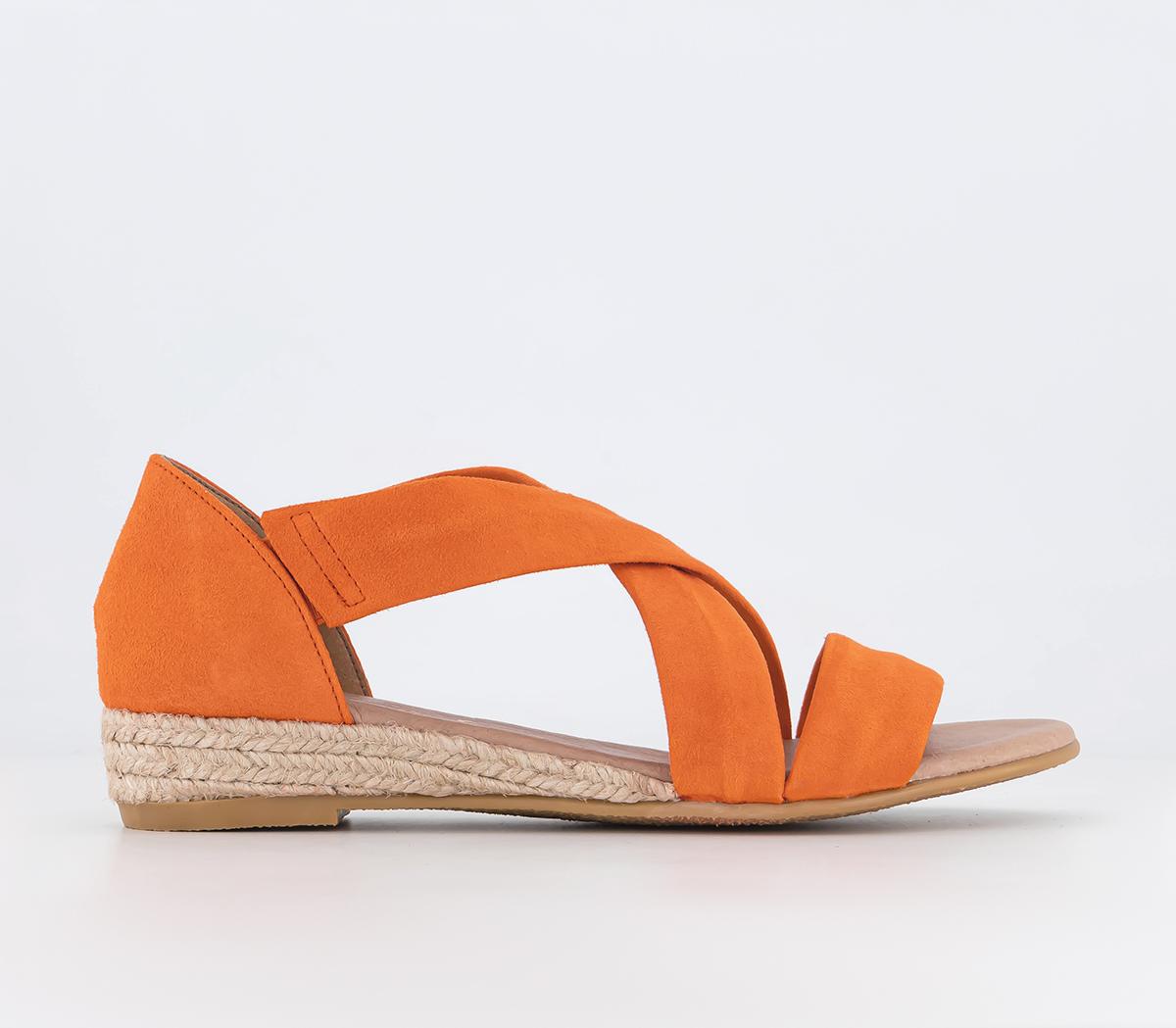 OFFICEHallie Cross Strap EspradrillesOrange Suede