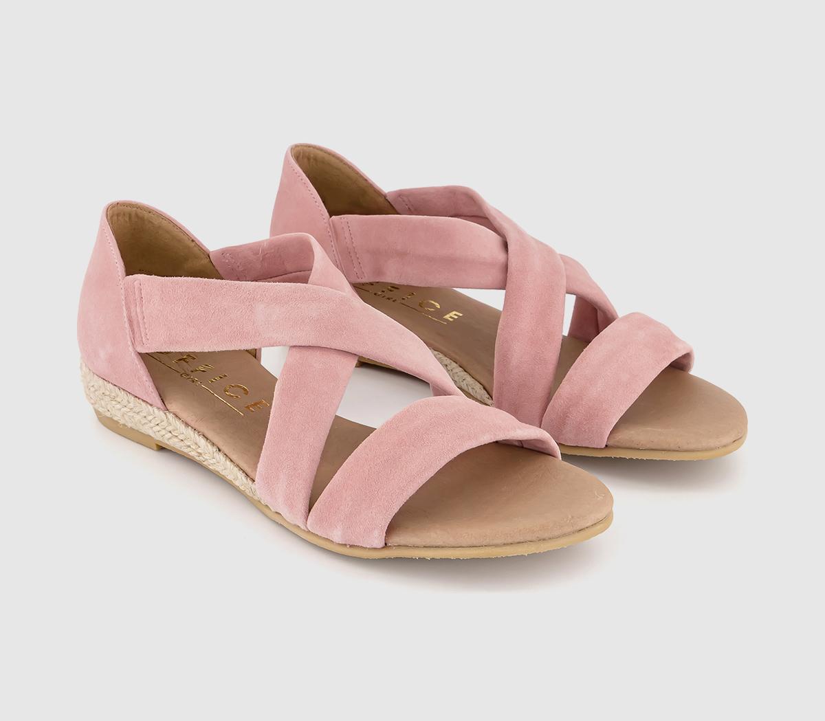 OFFICEHallie Cross Strap EspradrillesPink Suede