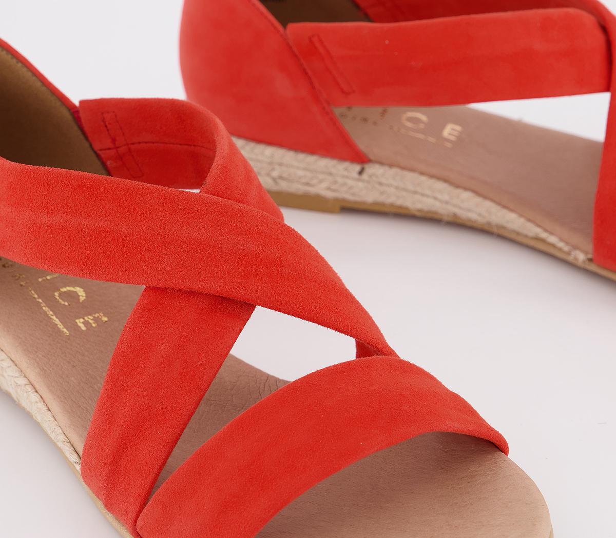 OFFICEHallie Cross Strap Espadrille SandalsCoral Suede