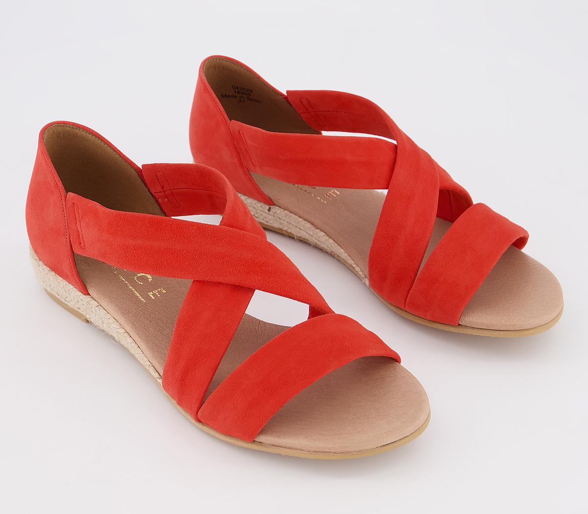 OFFICEHallie Cross Strap Espadrille SandalsCoral Suede