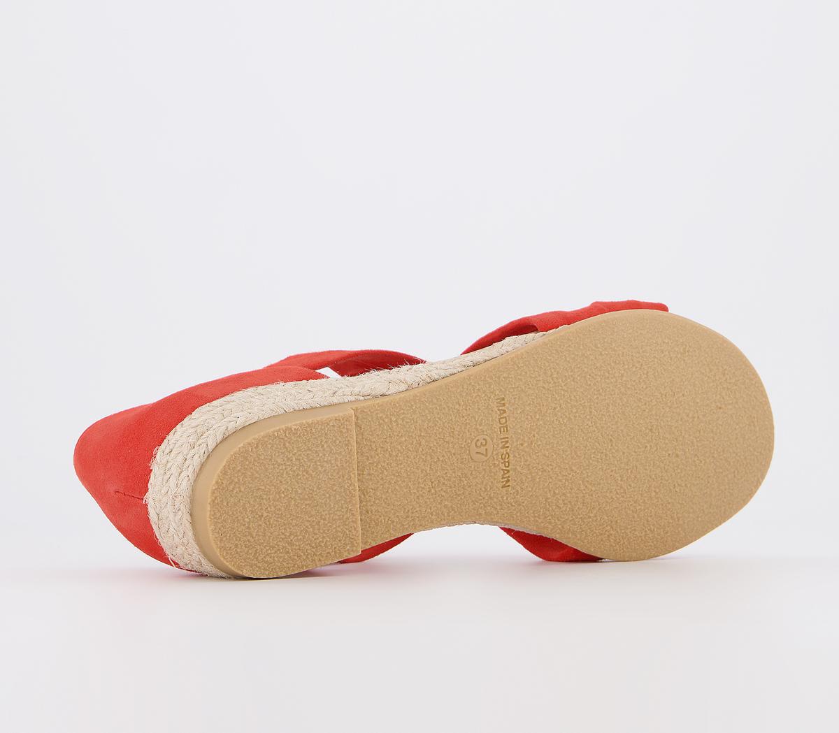 OFFICEHallie Cross Strap Espadrille SandalsCoral Suede