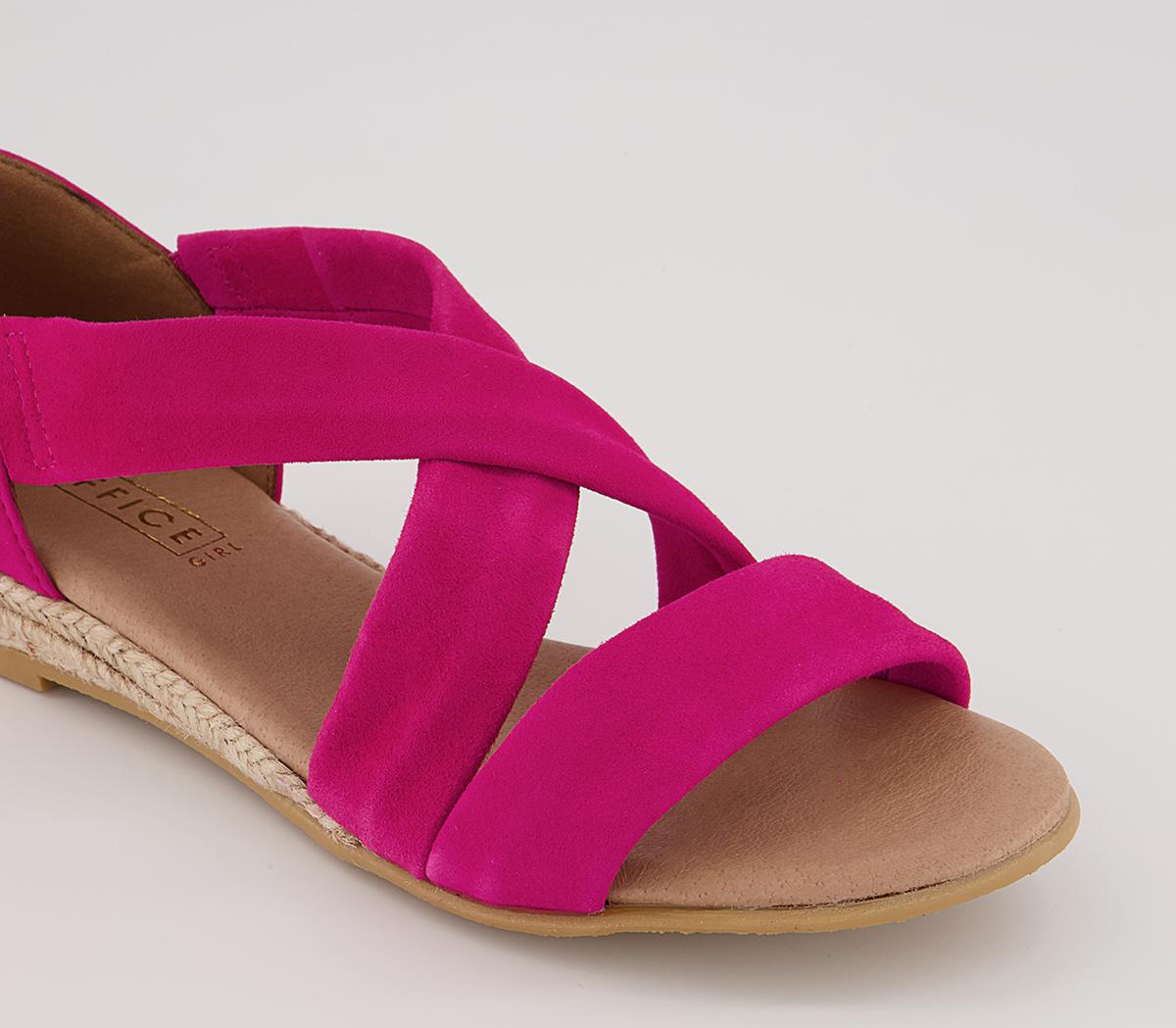 Office Hallie Cross Strap Espadrilles Office Hallie Cross Strap Espadrilles Fuschia Pink Suede