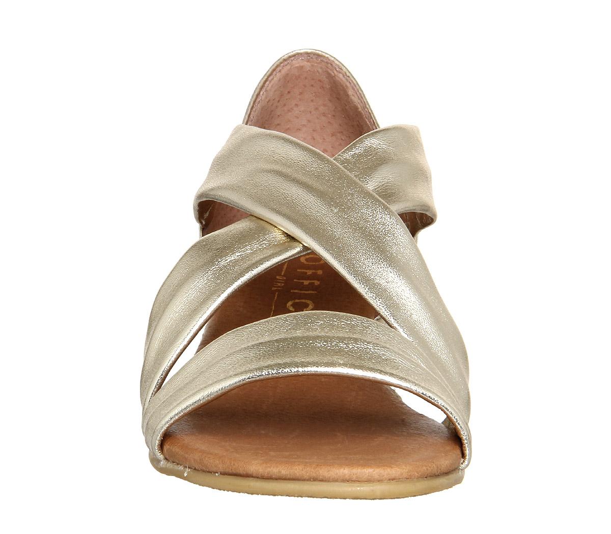 OFFICEHallie Cross Strap EspadrillesGold Metallic Leather