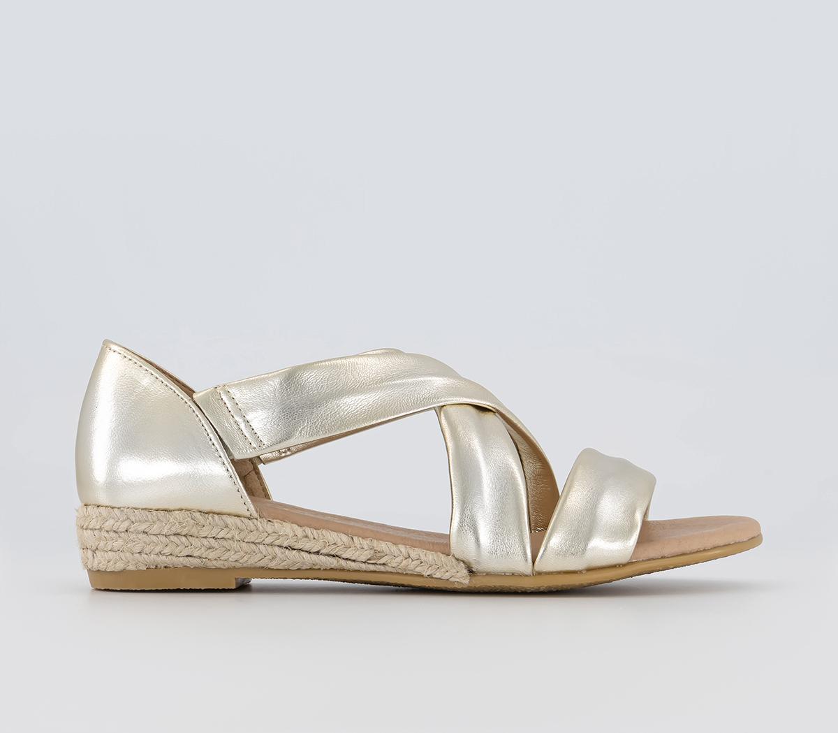OFFICEHallie Cross Strap EspadrillesGold Metallic Leather