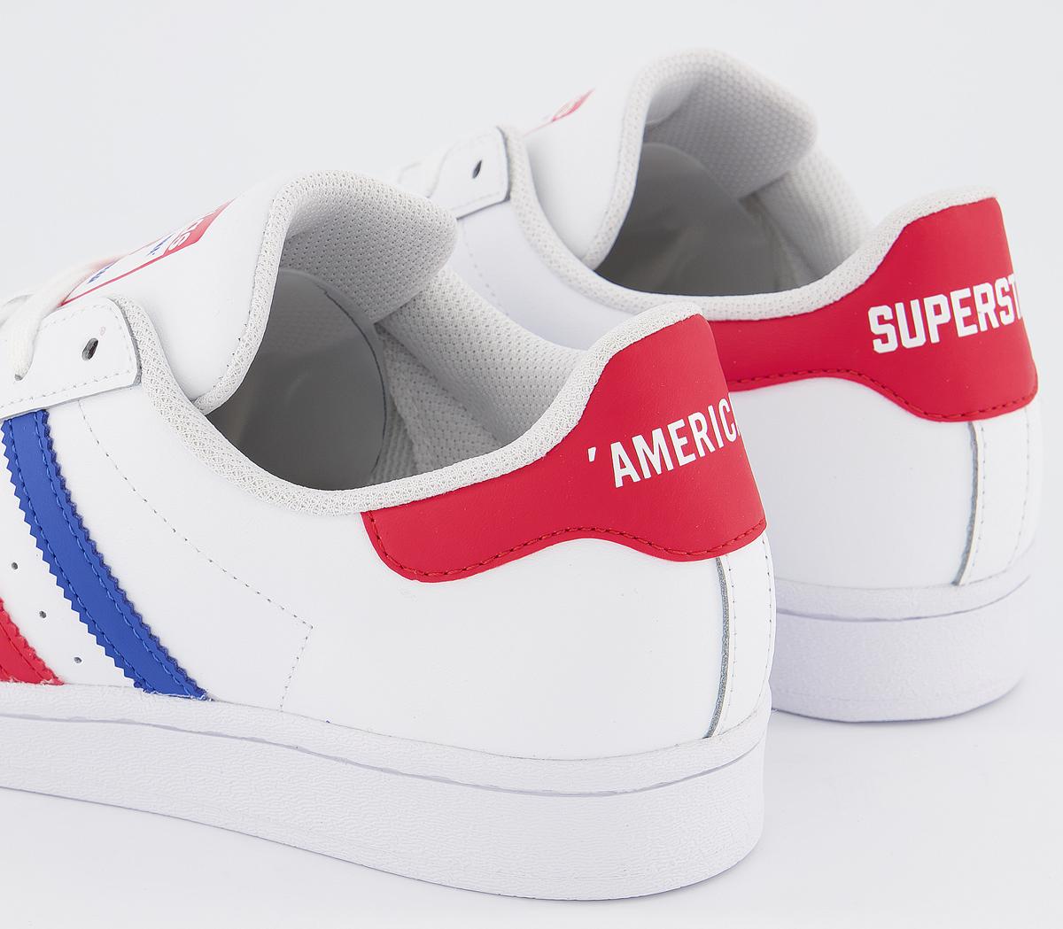 adidas Superstar Gs White Bright Blue Collegiate Red - Women's Trainers adidas Superstar Gs White Bright Blue Collegiate Red - Women's Trainers