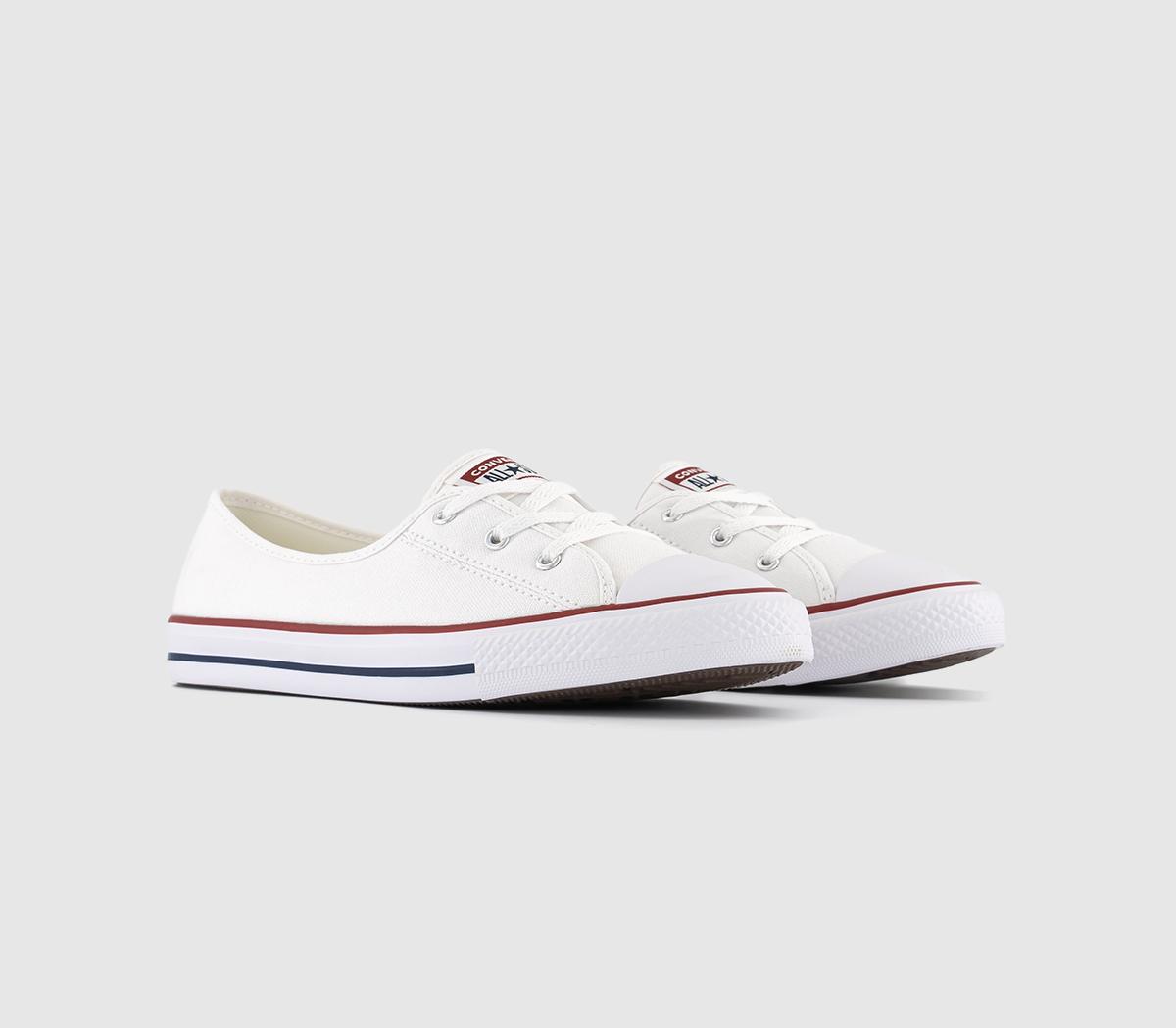 Converse Womens Unisex Ctas Ballet Lace White, Red And Blue Canvas Sneakers, 6
