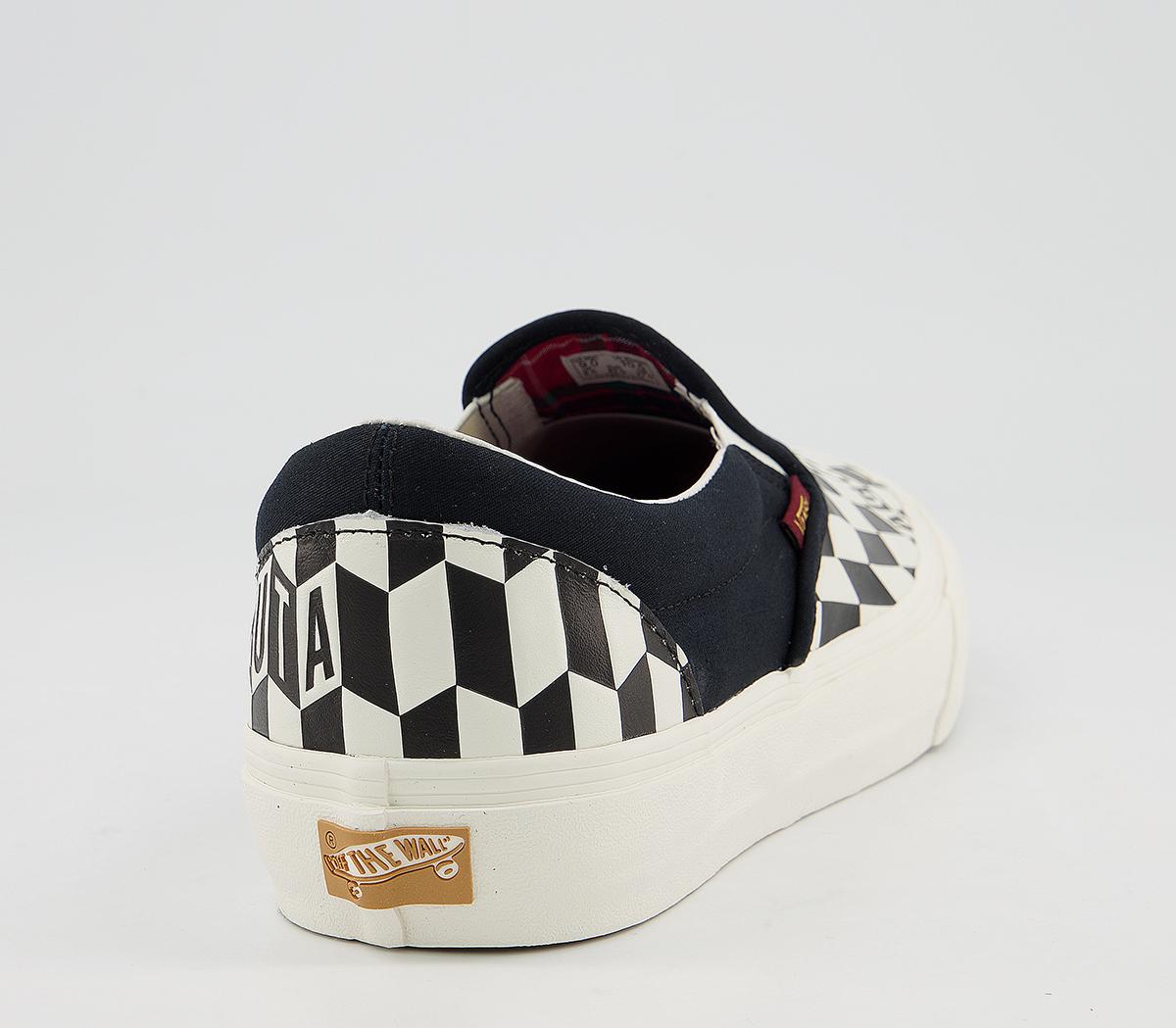 Vans Vault Classic Slip On Lx Trainers Vans Vault Classic Slip On Lx Trainers Baracuta Black Checkerboard Marshmallow