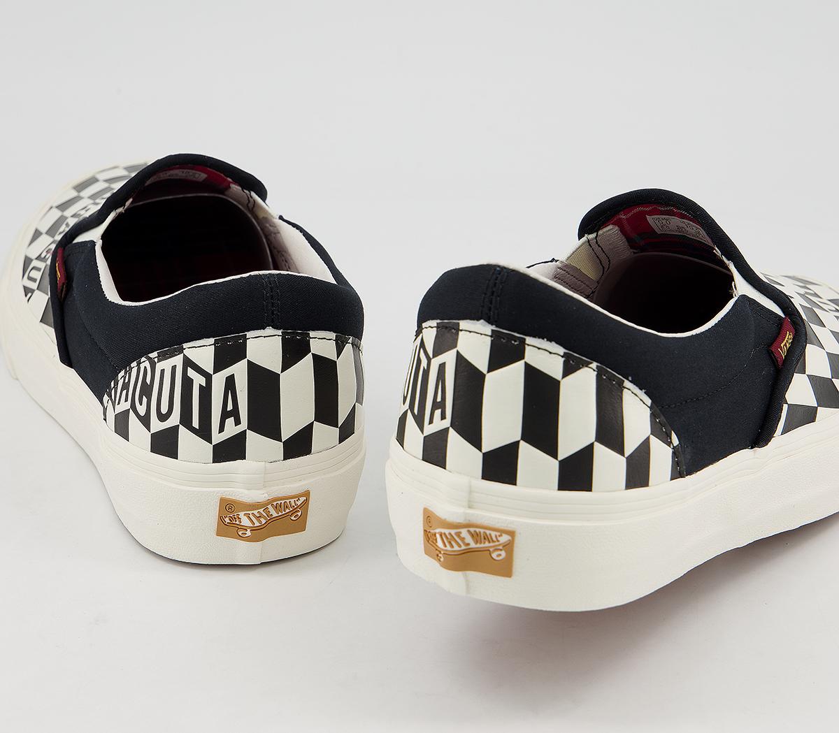 Vans Vault Classic Slip On Lx Trainers Vans Vault Classic Slip On Lx Trainers Baracuta Black Checkerboard Marshmallow
