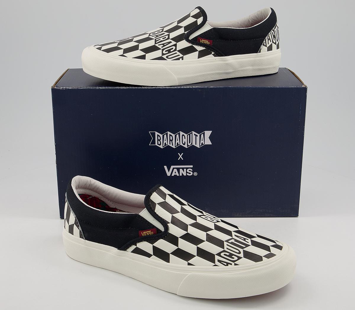 Vans Vault Classic Slip On Lx Trainers Vans Vault Classic Slip On Lx Trainers Baracuta Black Checkerboard Marshmallow
