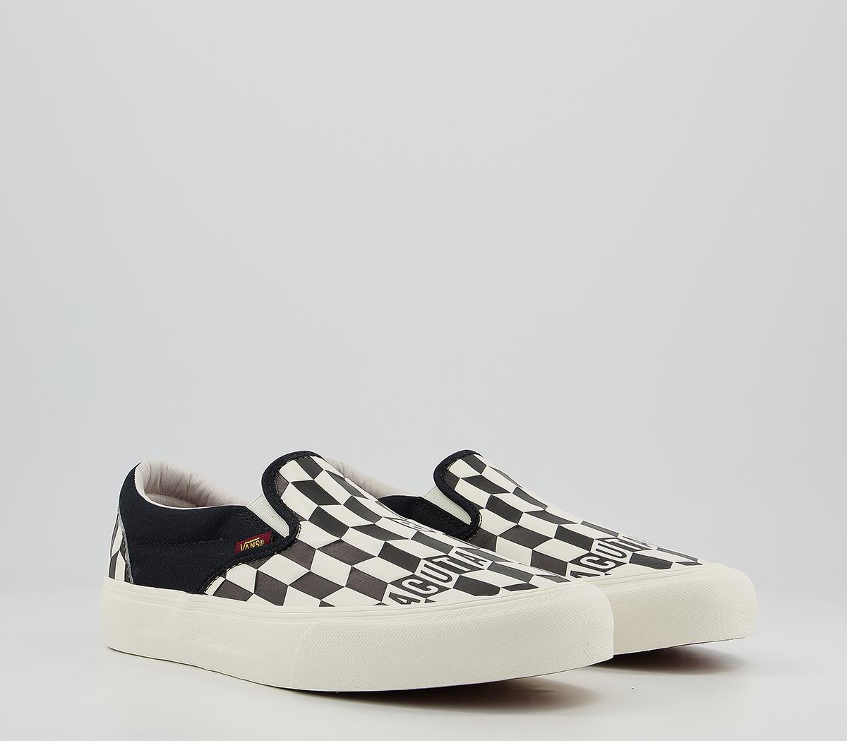 Vans Vault Classic Slip On Lx Trainers Vans Vault Classic Slip On Lx Trainers Baracuta Black Checkerboard Marshmallow