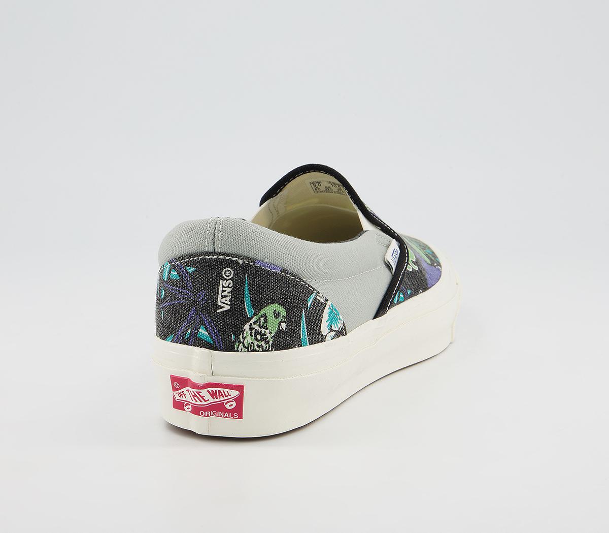 Vans Vault Classic Slip On Lx Trainers Vans Vault Classic Slip On Lx Trainers Parrot Hawaiian Black