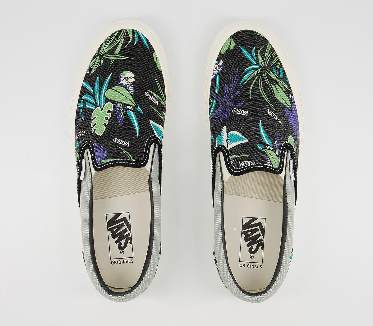 Vans Vault Classic Slip On Lx Trainers Vans Vault Classic Slip On Lx Trainers Parrot Hawaiian Black