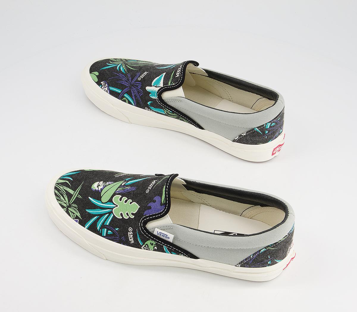 Vans Vault Classic Slip On Lx Trainers Vans Vault Classic Slip On Lx Trainers Parrot Hawaiian Black