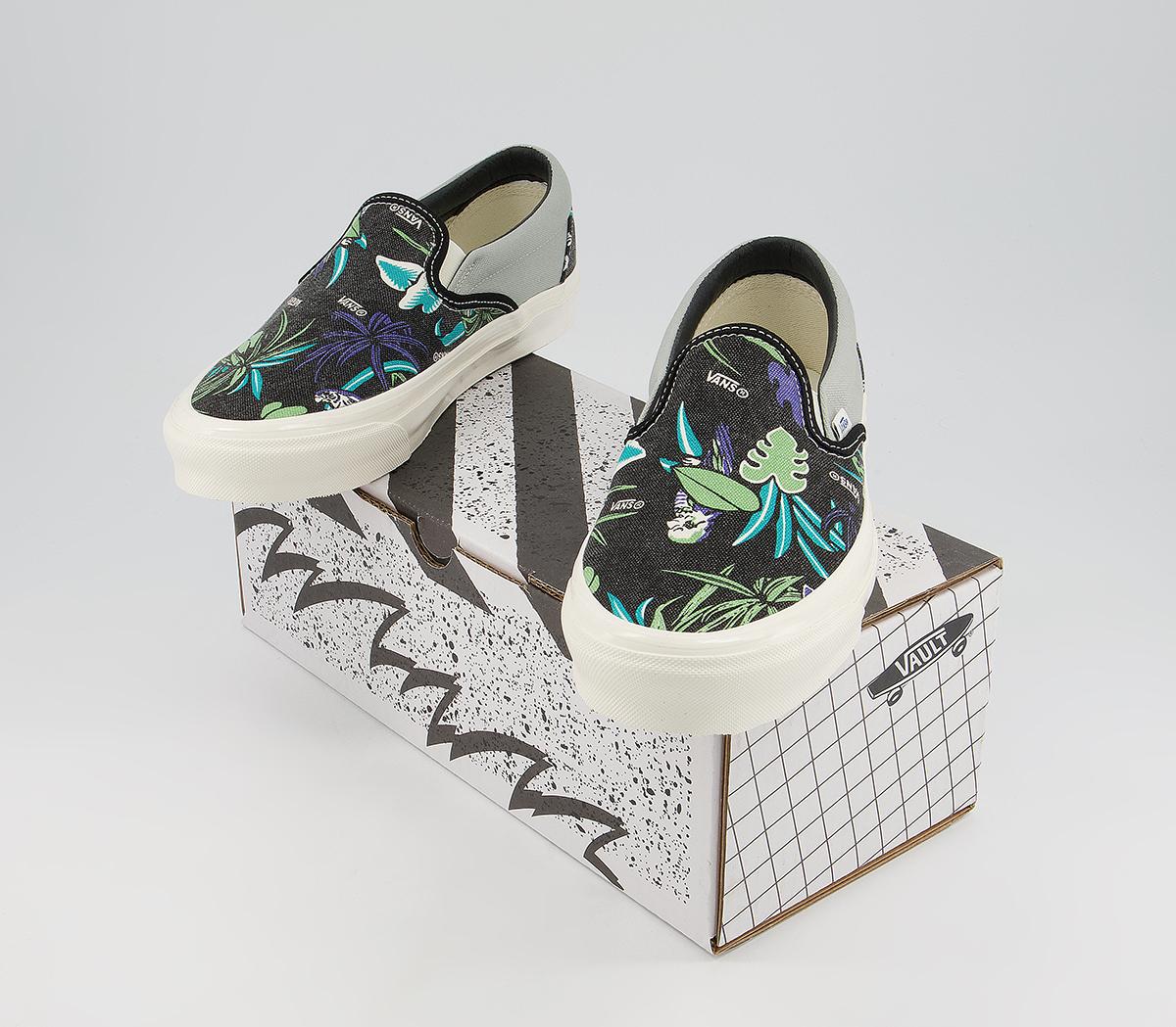 Vans Vault Classic Slip On Lx Trainers Vans Vault Classic Slip On Lx Trainers Parrot Hawaiian Black
