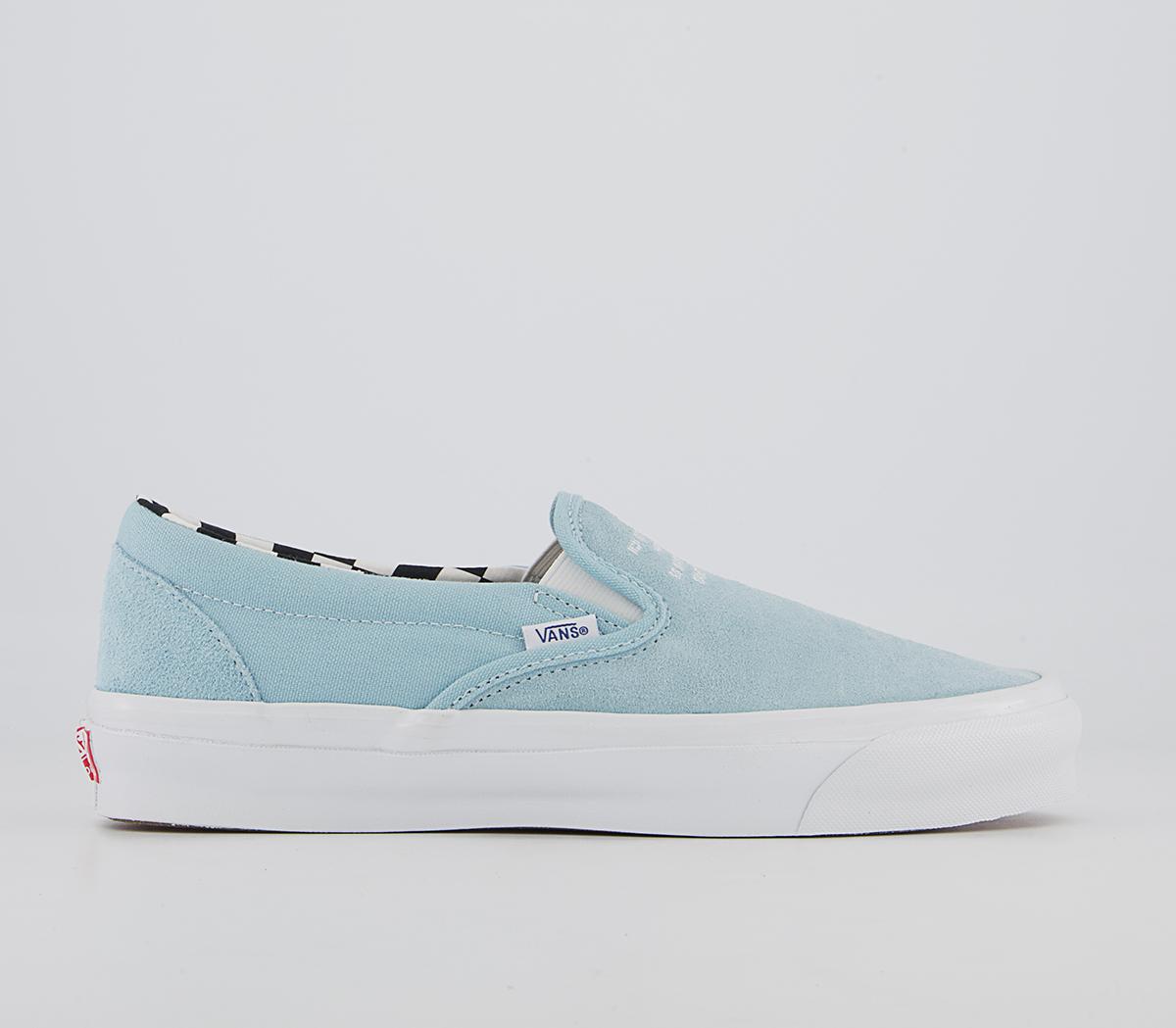 Pastel blue slip on cheap vans