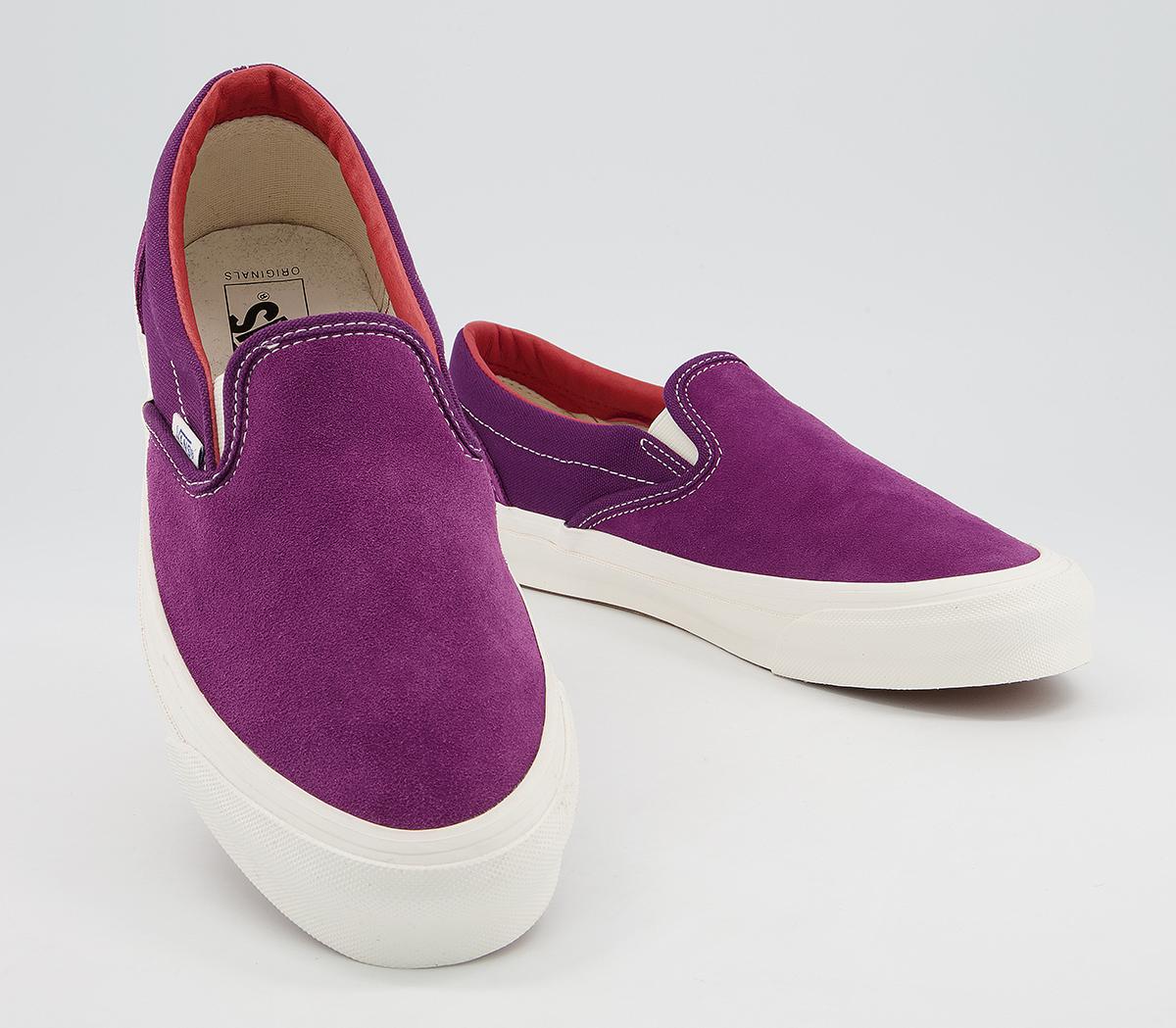 Vans Vault Classic Slip On Lx Trainers Grape Juice Red - Vans Slip-On
