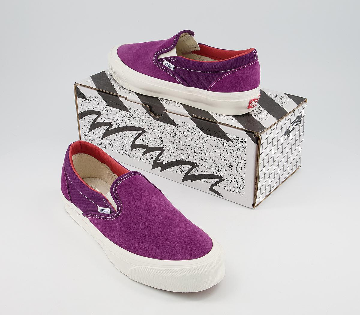 Vans Vault Classic Slip On Lx Trainers Grape Juice Red - Vans Slip-On