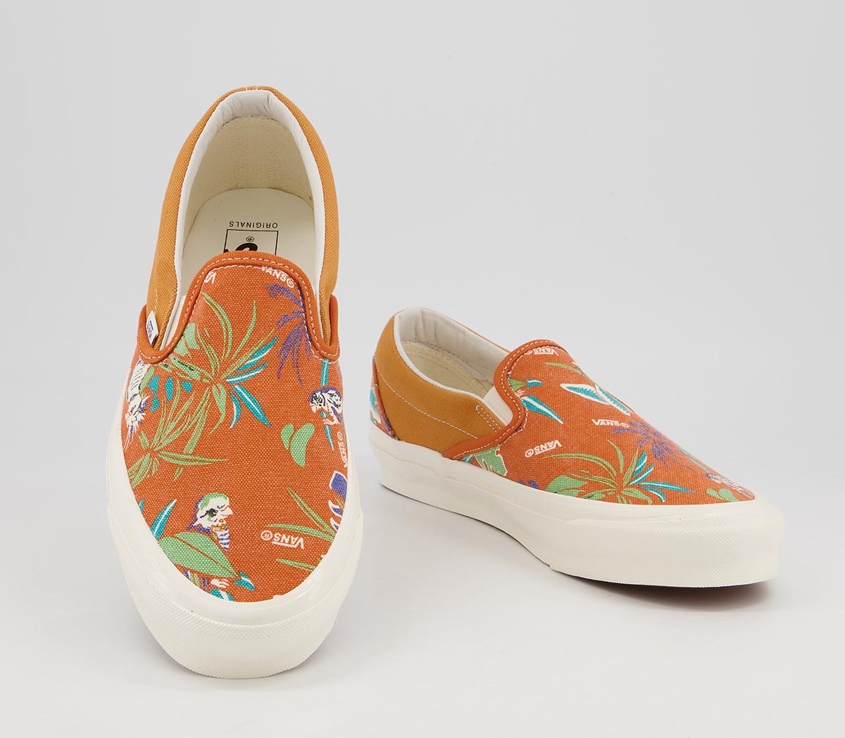 Vans Vault Classic Slip On Lx Trainers Vans Vault Classic Slip On Lx Trainers Parrot Hawaiian Persimmon