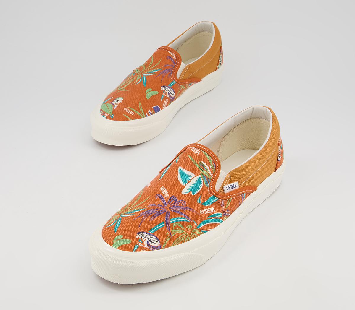 Vans Vault Classic Slip On Lx Trainers Vans Vault Classic Slip On Lx Trainers Parrot Hawaiian Persimmon