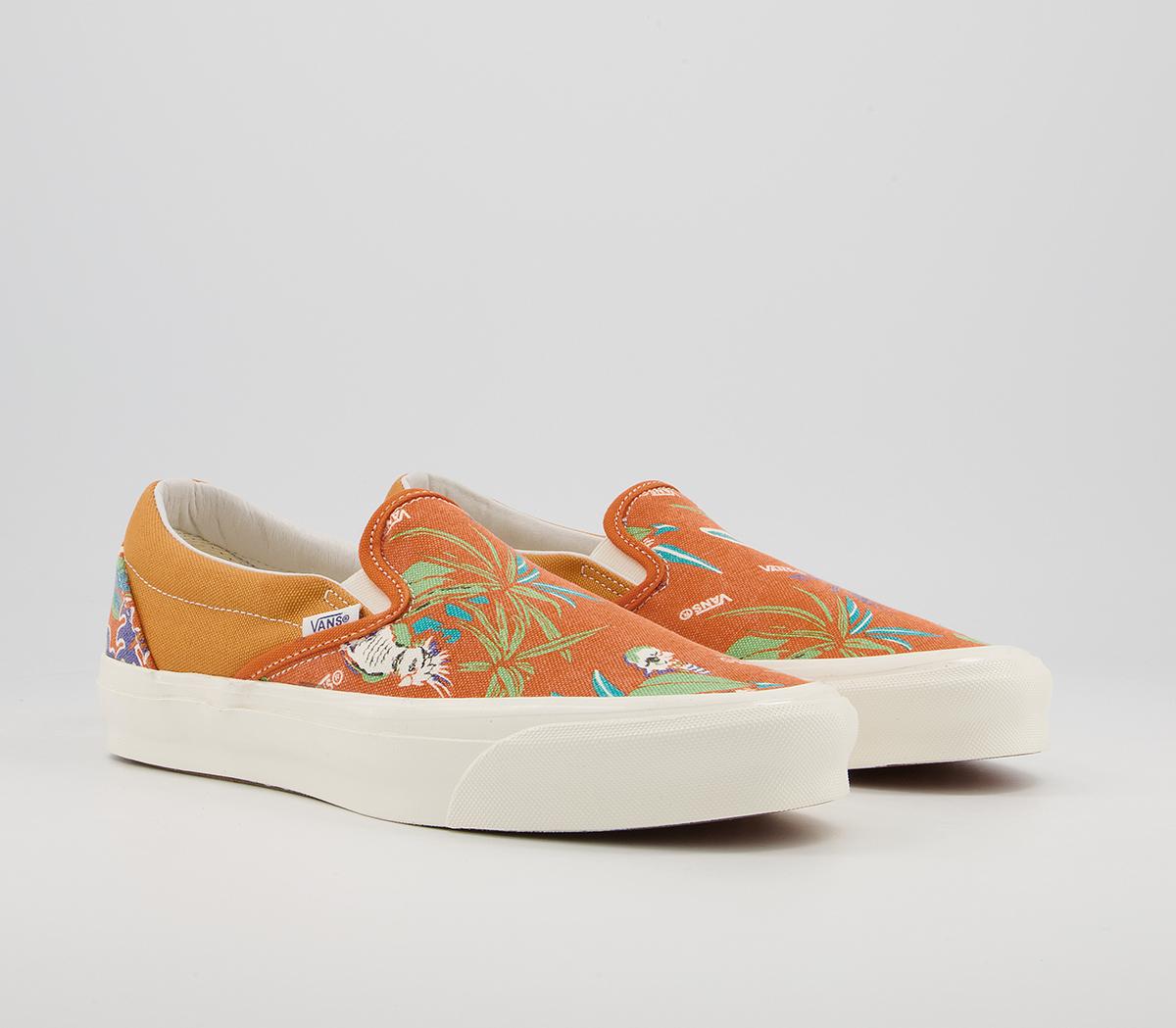 Vans Vault Classic Slip On Lx Trainers Vans Vault Classic Slip On Lx Trainers Parrot Hawaiian Persimmon