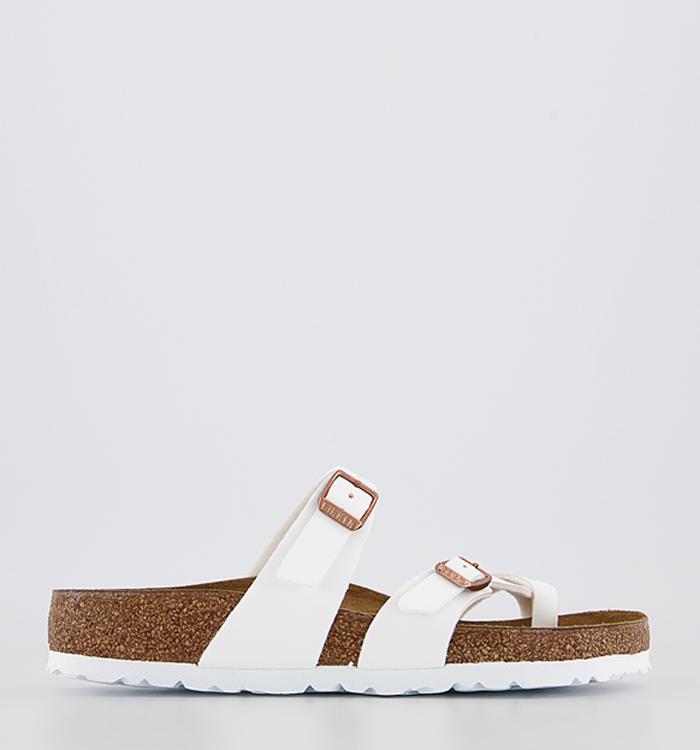 BIRKENSTOCK Mayari Cross Strap Sandals White Birko Flor