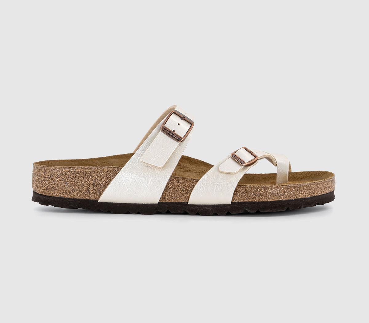 Mayari Ladies White And Brown Cross Strap Sandals