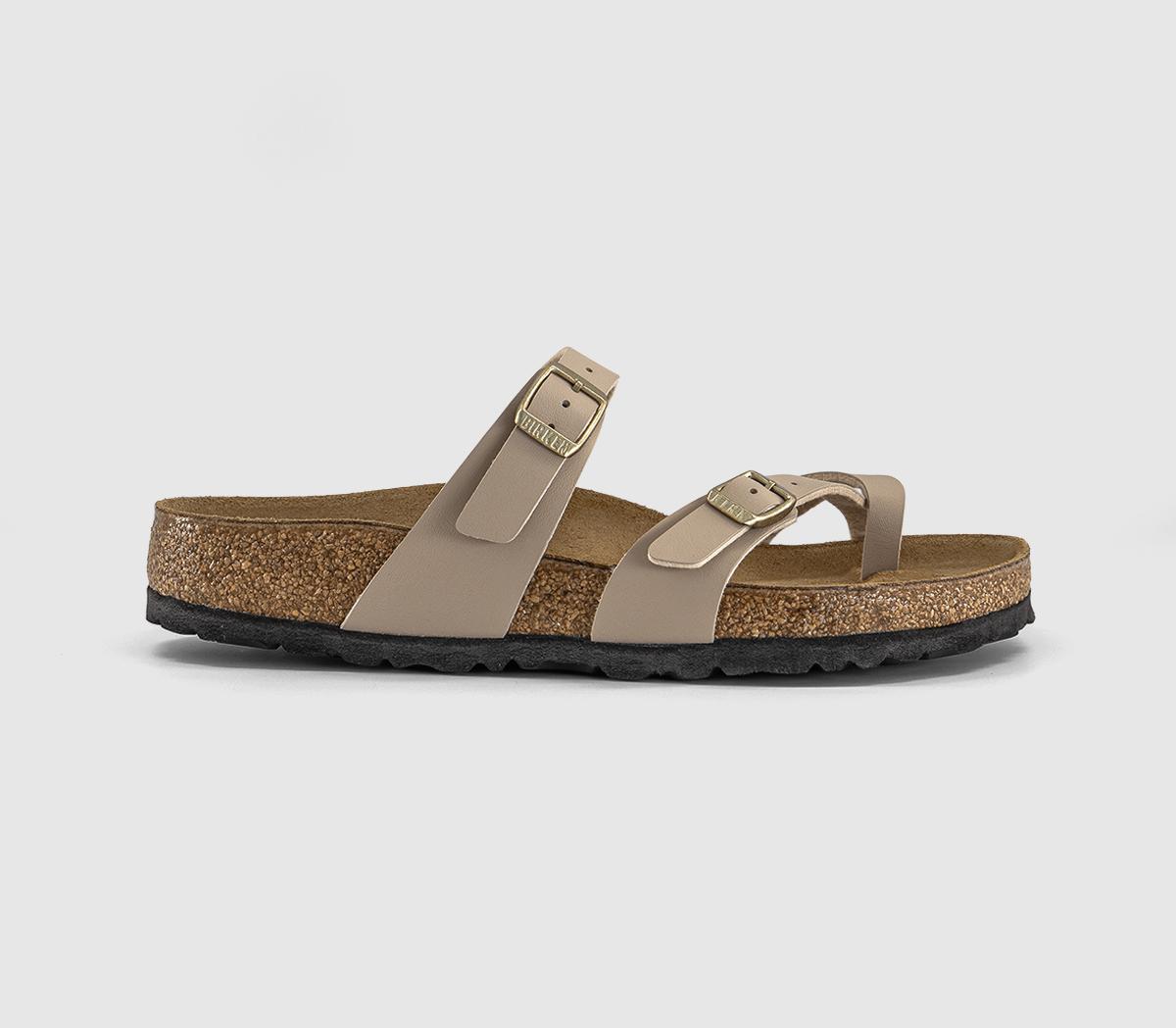 Birkenstock Mayari Cross Strap Sandals Sandcastle Bf  Natural in Women's Size 8, Office Shoes