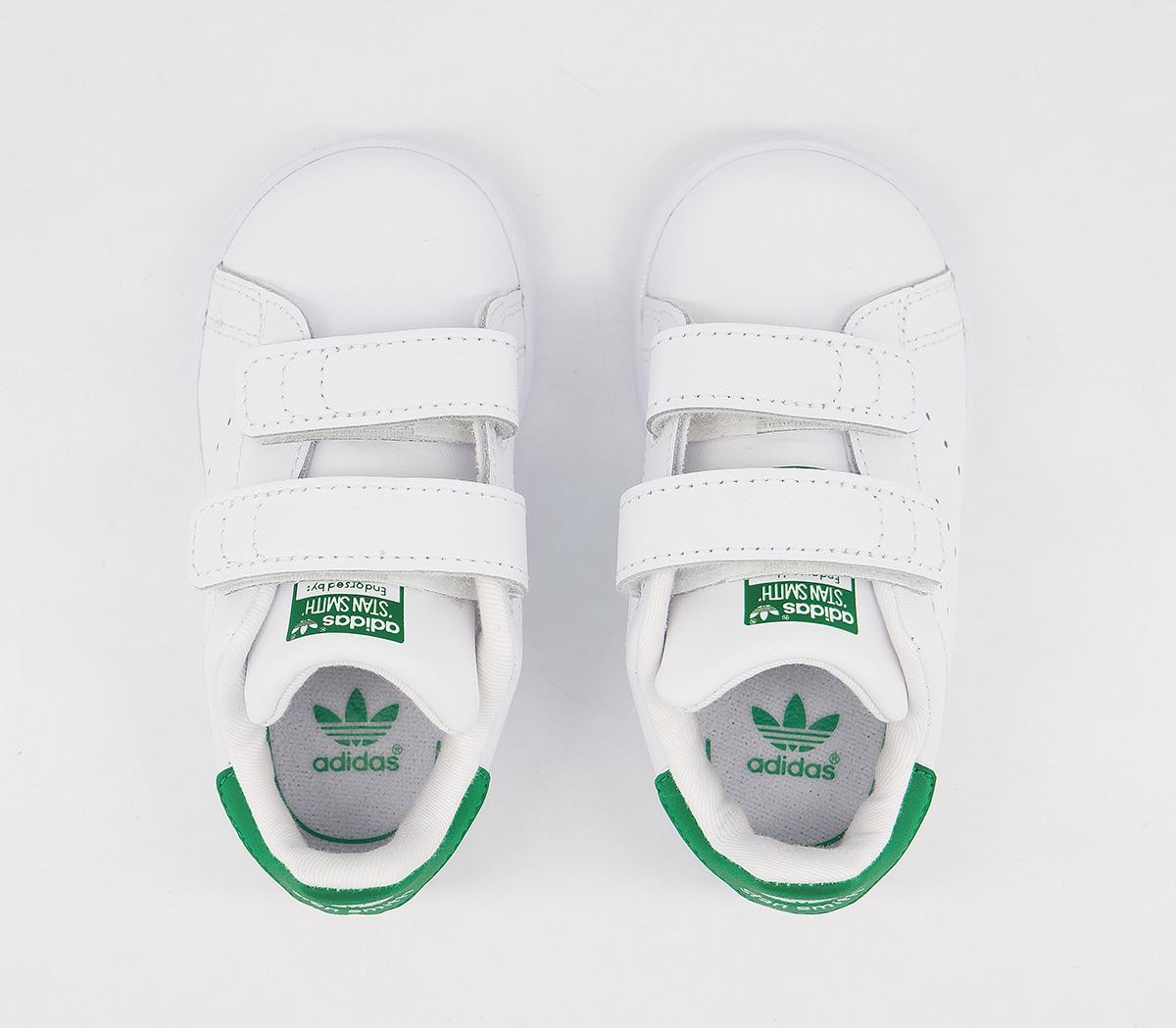 adidas Stan Smith Toddler Trainers White Green - Unisex