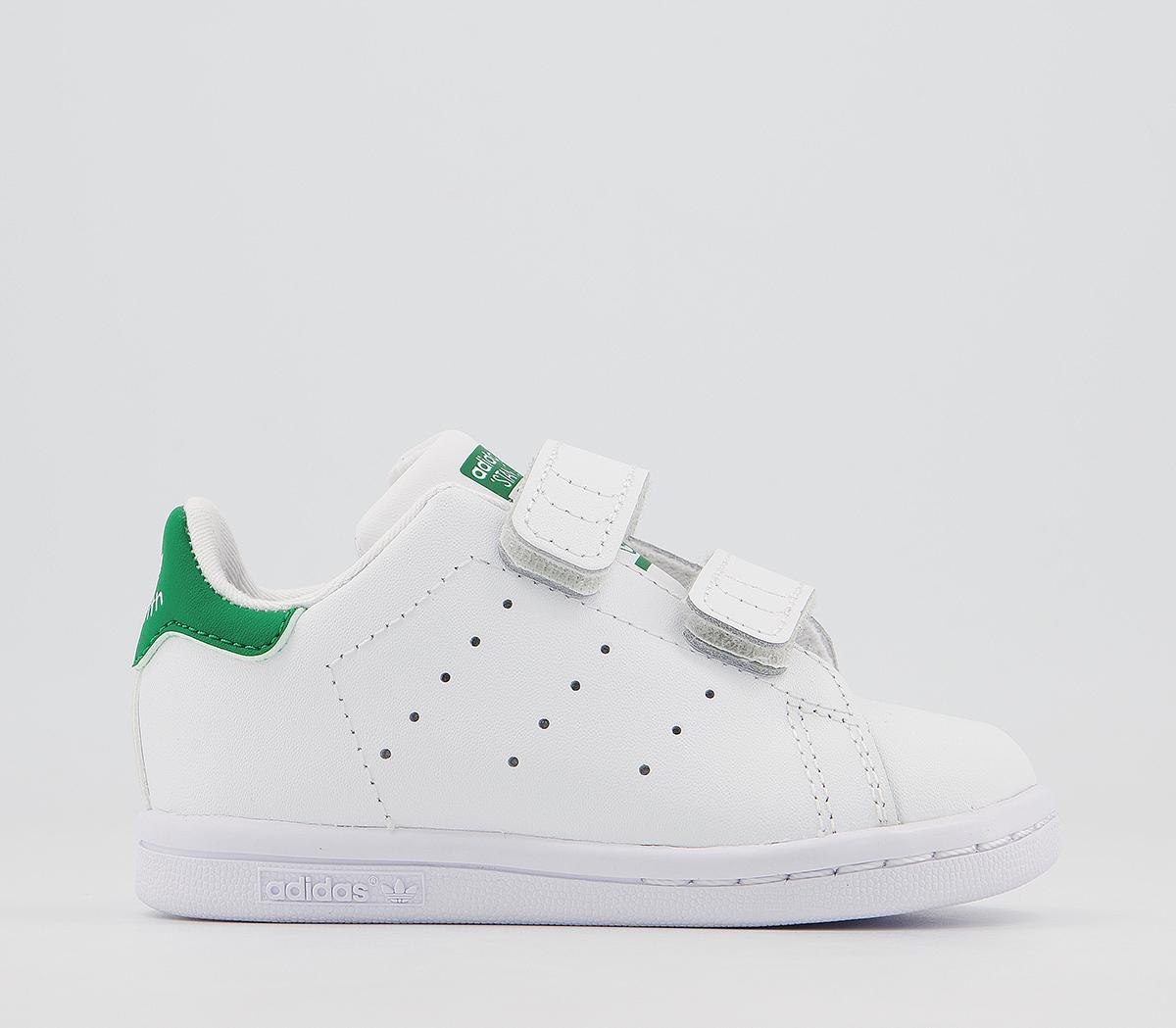 adidas Stan Smith Toddler Trainers White Green - Unisex