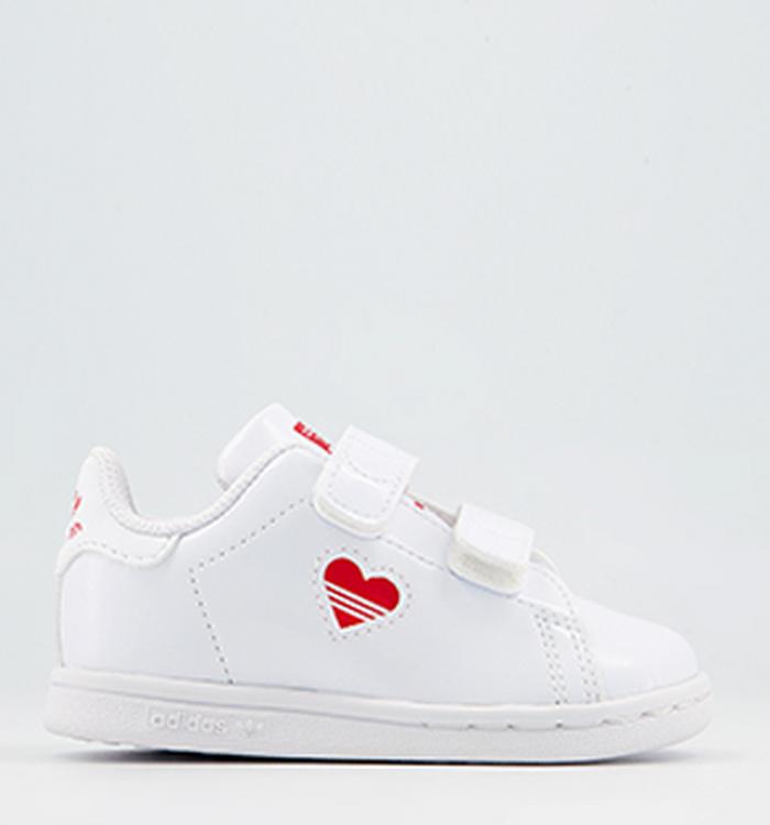 adidas Stan Smith Cf Toddler Trainers White Red White Heart
